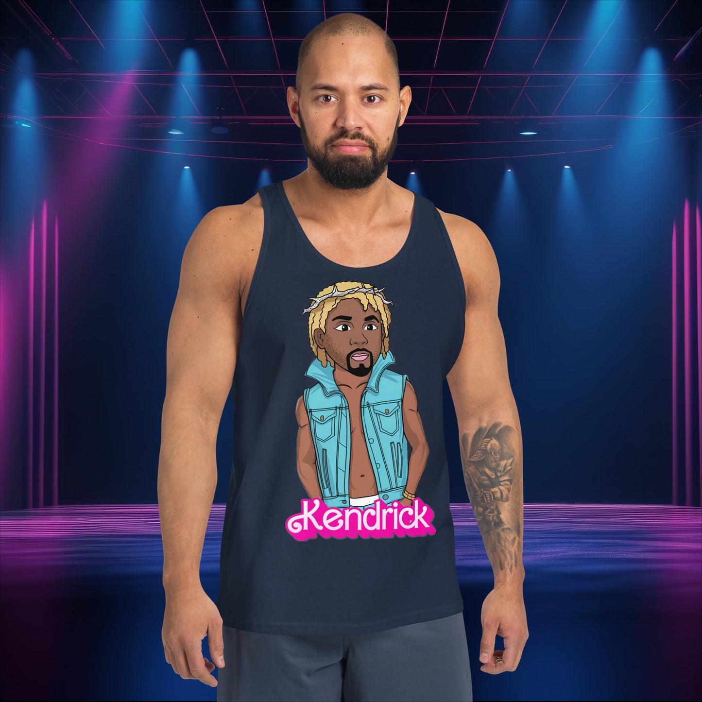 Kendrick Ken Ryan Gosling Barbie Hip Hop Rap Kendrick Lamar Tank Top Navy Tank Tops Barbie Ken Kendrick Lamar Movies Music Next Cult Brand