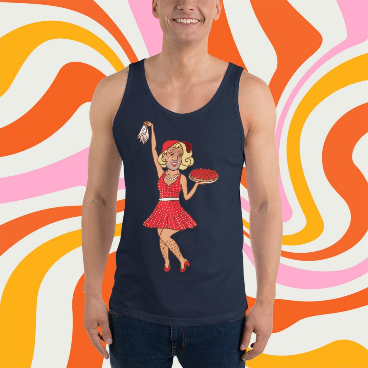Thinnn Boy Bake Club The Fighter and The Kid TFATK Podcast Comedy 60s retro housewife Bryan Callen Tank Top Navy Tank Tops Bryan Callen Podcasts Stand-up Comedy The Fighter and The Kid (TFATK) Thinnn Boy Bake Club Next Cult Brand