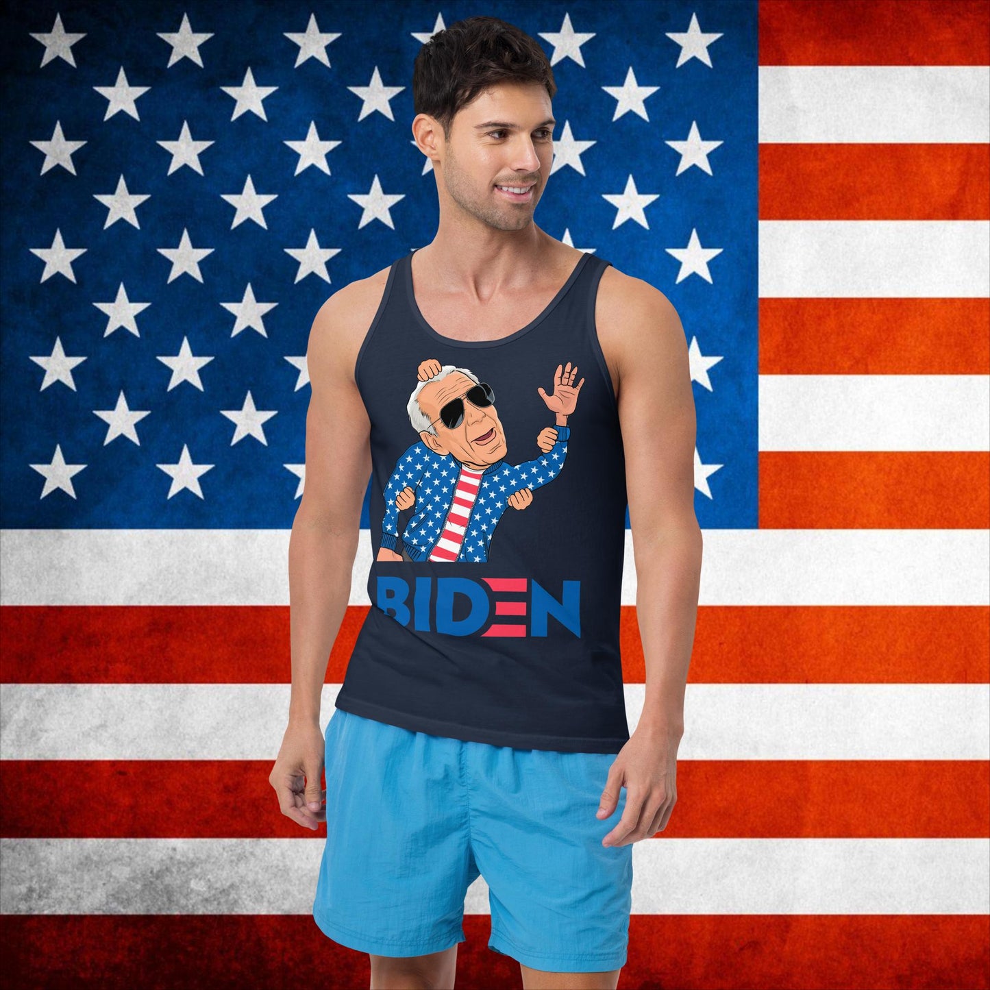 Weekend at Biden's Joe Biden Meme Democrat Republican Trump Gift Biden Gift 90s Vintage Tank Top Navy Tank Tops Democrats Joe Biden Politics Next Cult Brand