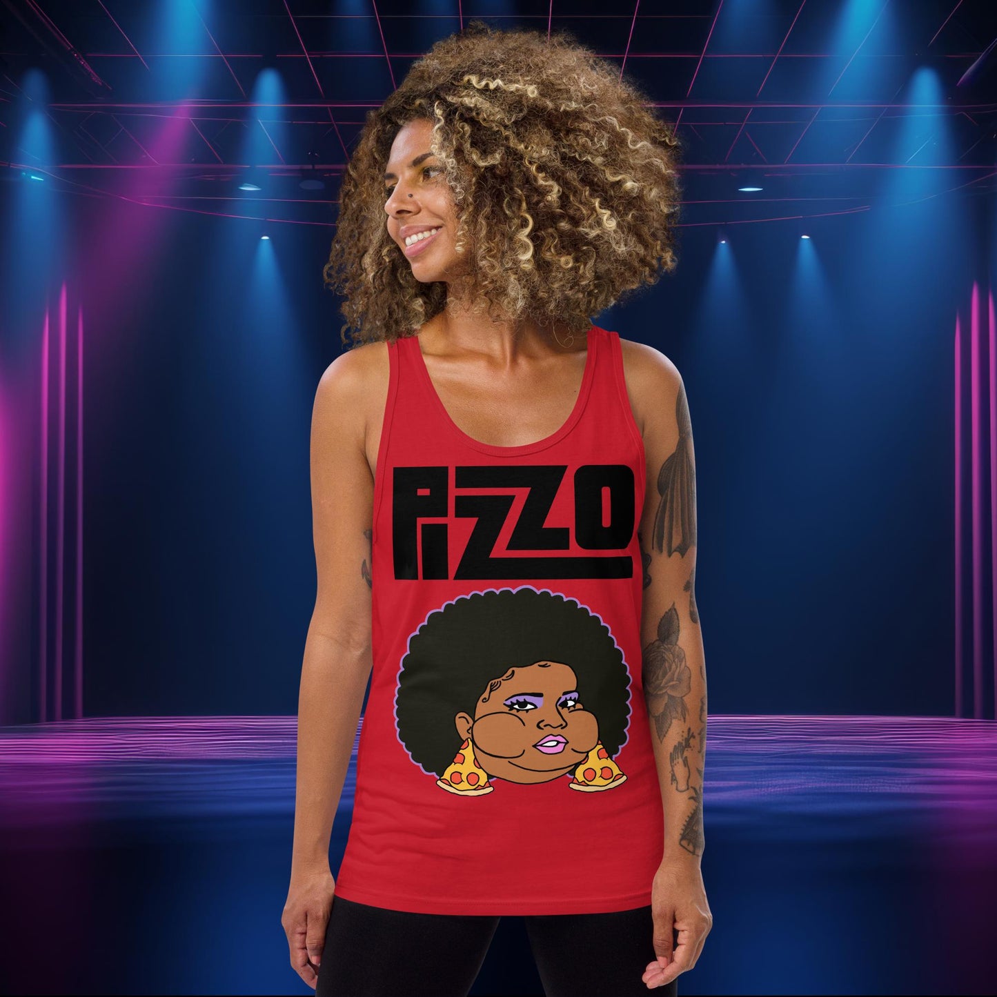 Pizzo Lizzo Pizza Lizzo Merch Lizzo Gift Body Positivity Body empowerment Lizzo Tank Top Red Tank Tops Lizzo Music Next Cult Brand