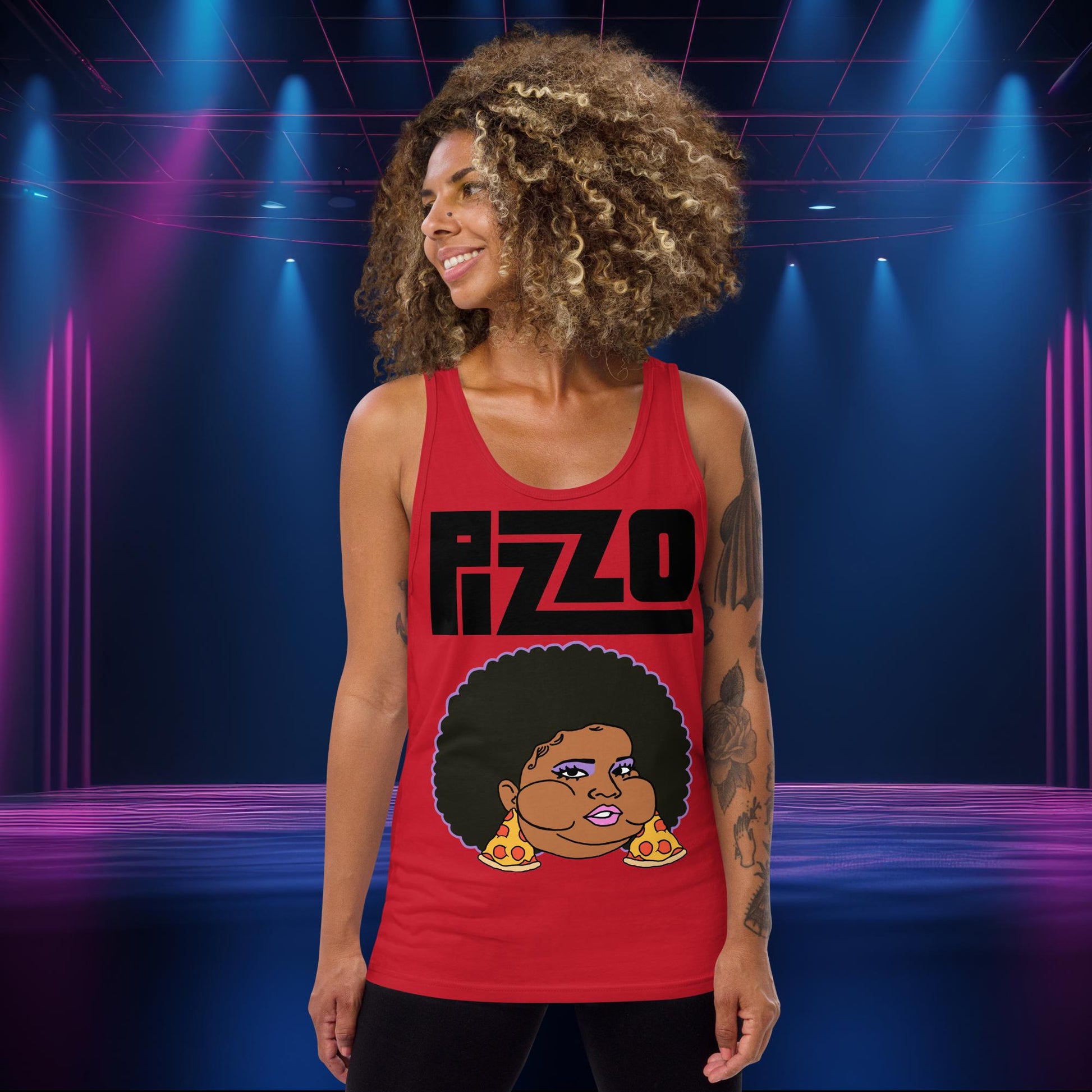 Pizzo Lizzo Pizza Lizzo Merch Lizzo Gift Body Positivity Body empowerment Lizzo Tank Top Red Tank Tops Lizzo Music Next Cult Brand