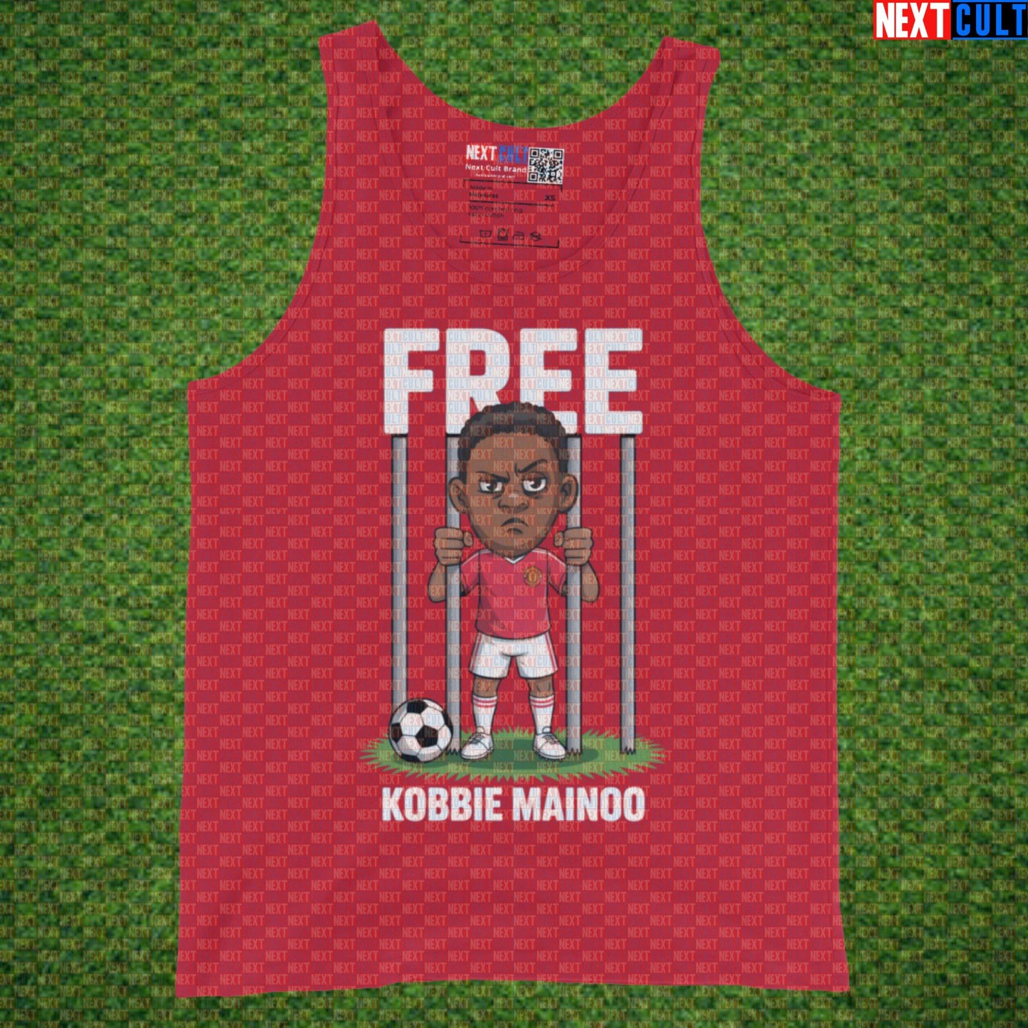 Free Kobbie Mainoo Tank Top | Breathable Football Fan Vest for Manchester United Supporters Red Tank Tops Football Kobbie Mainoo Manchester United Next Cult Brand