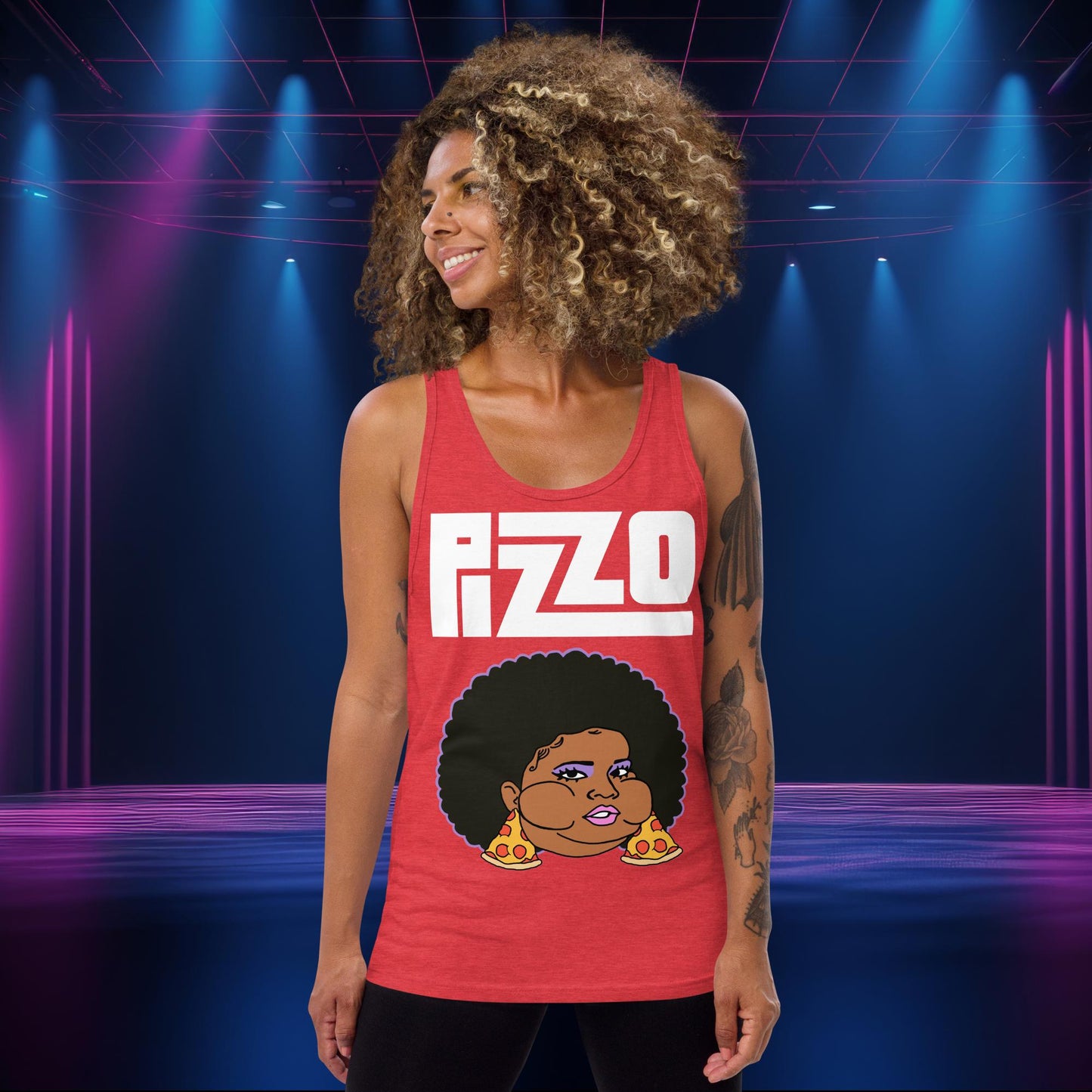 Lizzo Shirt Lizzo Tank Top Lizzo shirt Lizzo vest Lizzo Merch Lizzo Gift Body Positivity Shirt Pizza Body empowerment Tank Top Red Triblend Tank Tops Lizzo Music Next Cult Brand