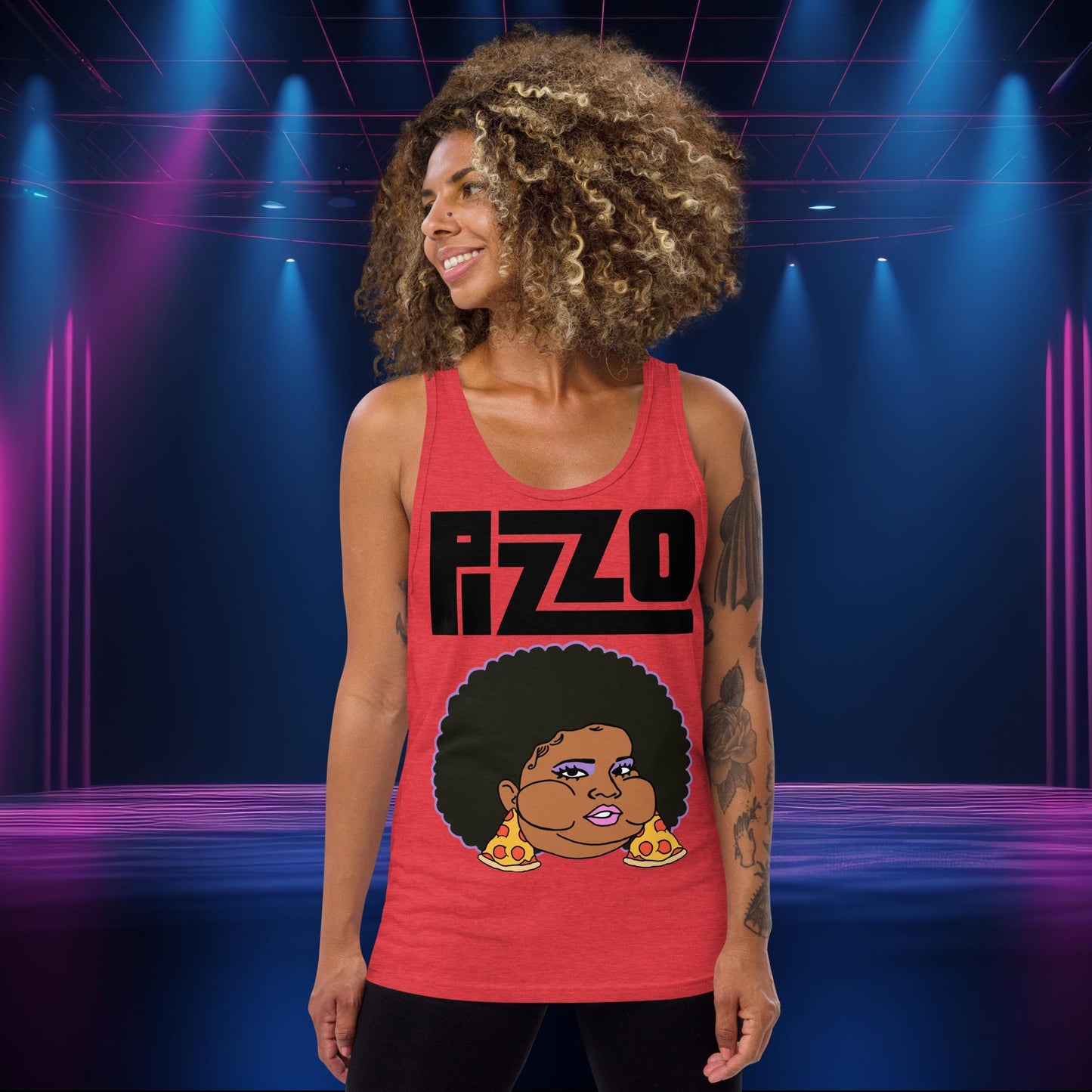 Pizzo Lizzo Pizza Lizzo Merch Lizzo Gift Body Positivity Body empowerment Lizzo Tank Top Red Triblend Tank Tops Lizzo Music Next Cult Brand