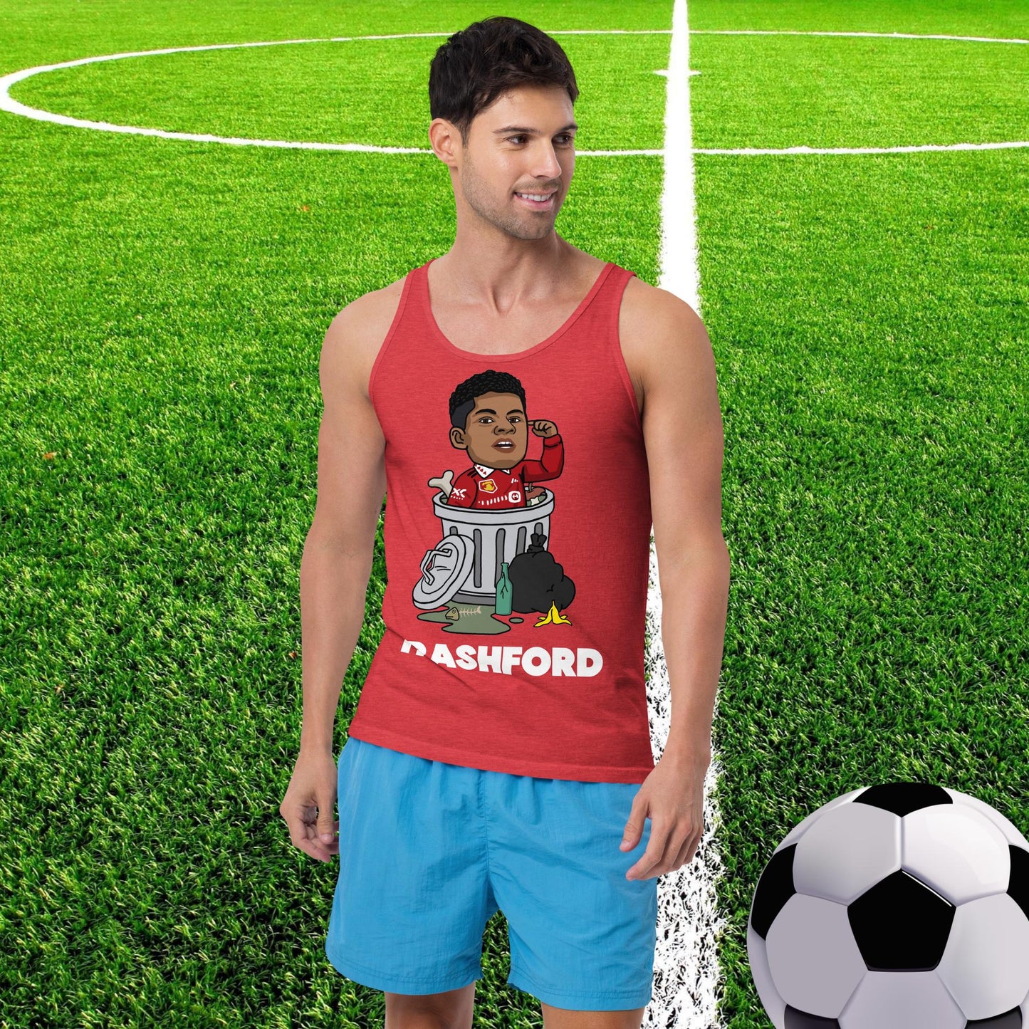 Trashford Marcus Rashford Manchester United Gift Man United Gift Marcus Rashford Tank Top Red Triblend Tank Tops Football Manchester United Marcus Rashford Next Cult Brand
