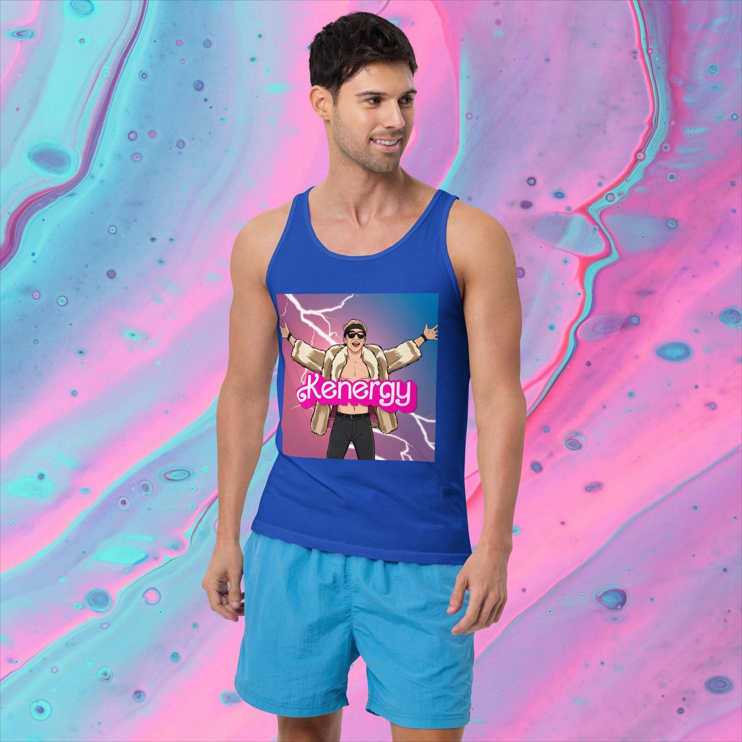 Kenergy Barbie Ryan Gosling Ken Tank Top True Royal Tank Tops Barbie Celebrities Ken Kenergy Movies Ryan Gosling Next Cult Brand