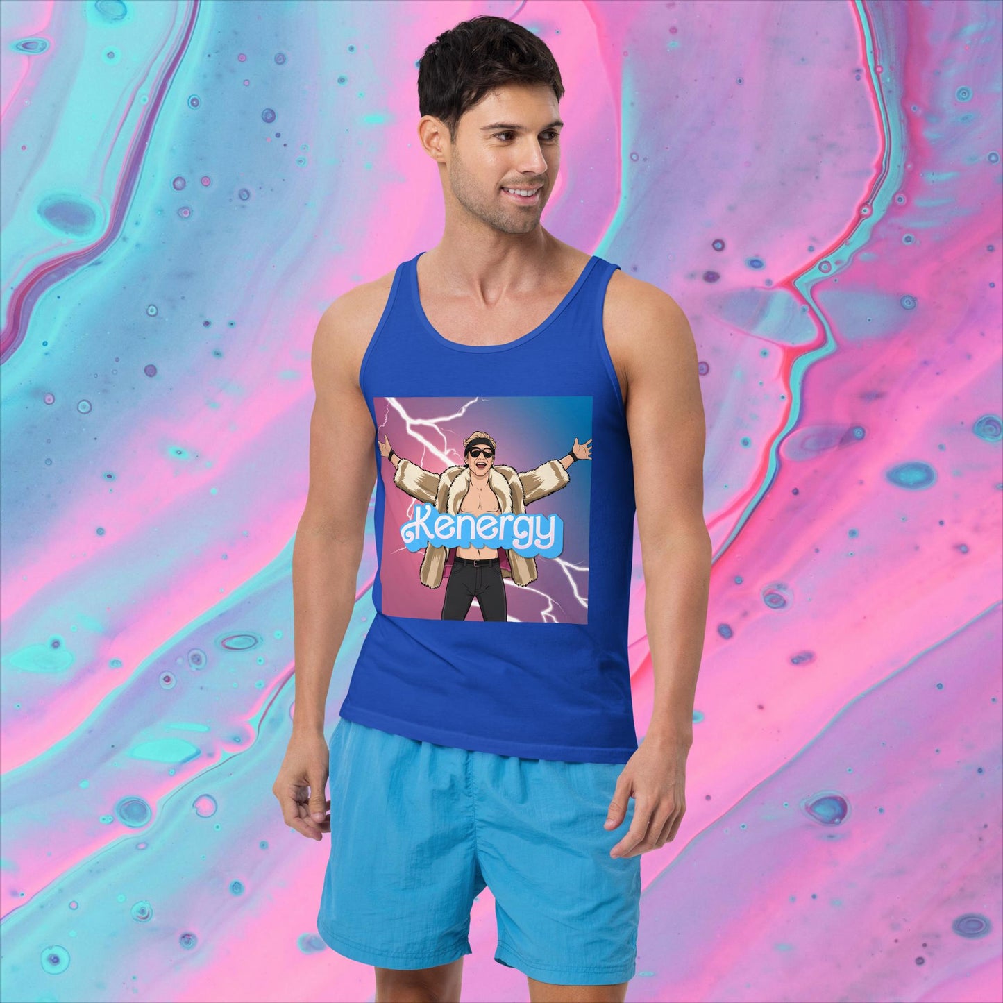 Kenergy Barbie Ryan Gosling Ken Tank Top True Royal Tank Tops Barbie Celebrities Ken Kenergy Movies Ryan Gosling Next Cult Brand