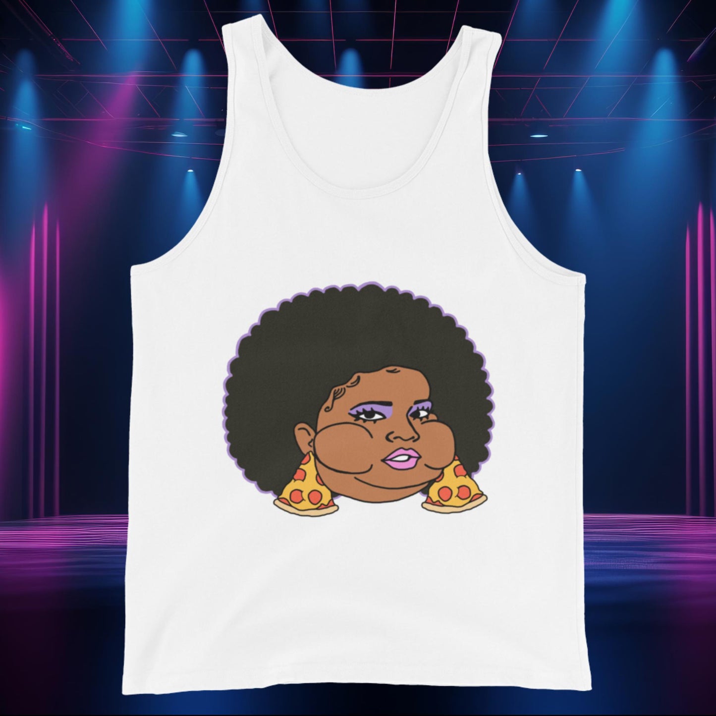 Pizzo Lizzo Pizza Lizzo Merch Lizzo Gift Body Positivity Body empowerment Lizzo Tank Top White Tank Tops Lizzo Music Next Cult Brand