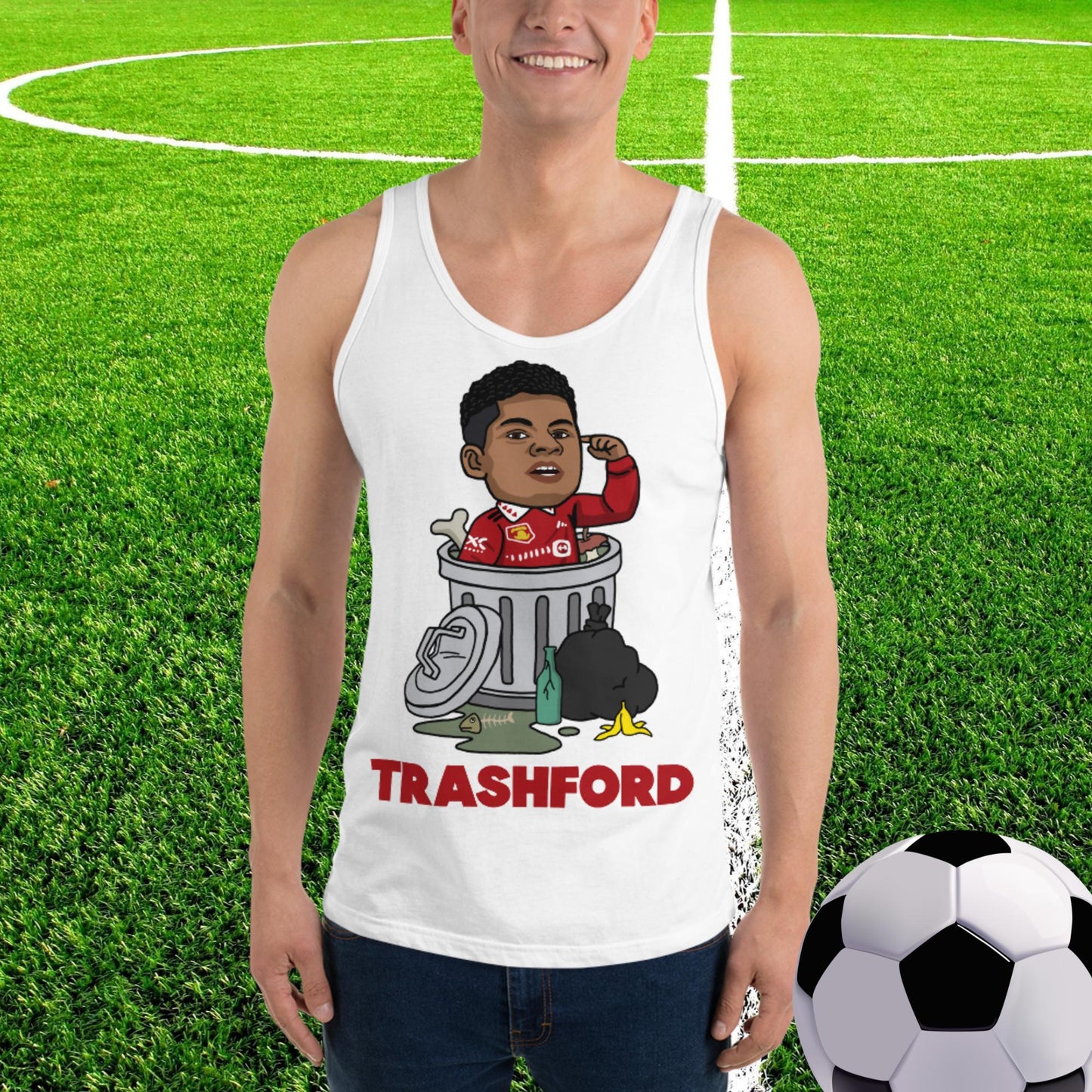 Trashford Marcus Rashford Manchester United Gift Man United Gift Marcus Rashford Tank Top White Tank Tops Football Manchester United Marcus Rashford Next Cult Brand