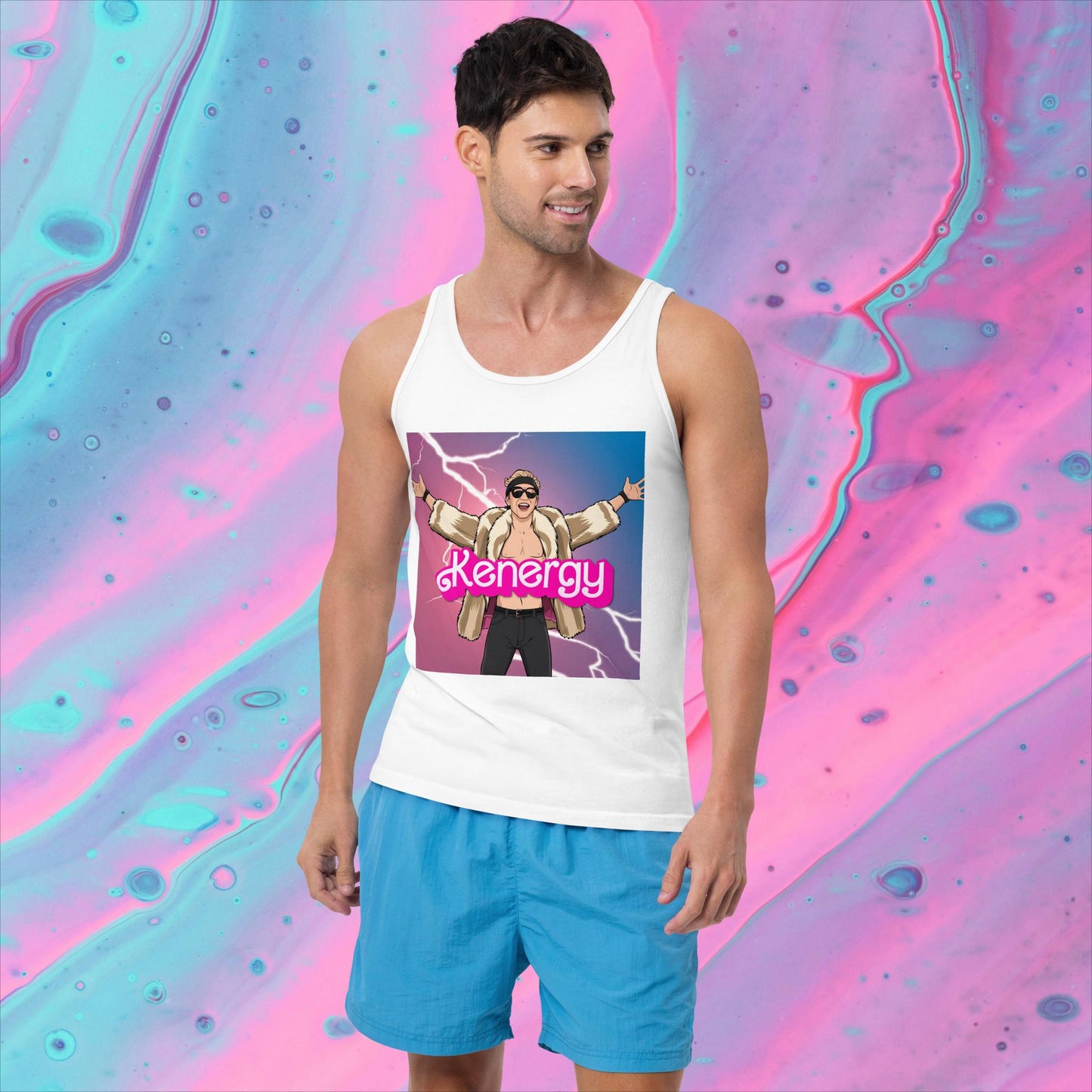 Kenergy Barbie Ryan Gosling Ken Tank Top White Tank Tops Barbie Celebrities Ken Kenergy Movies Ryan Gosling Next Cult Brand