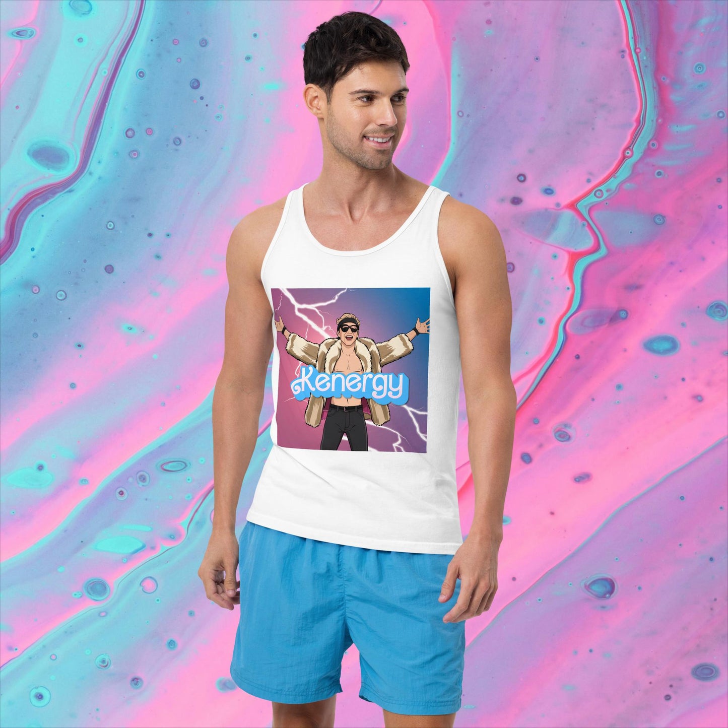 Kenergy Barbie Ryan Gosling Ken Tank Top White Tank Tops Barbie Celebrities Ken Kenergy Movies Ryan Gosling Next Cult Brand