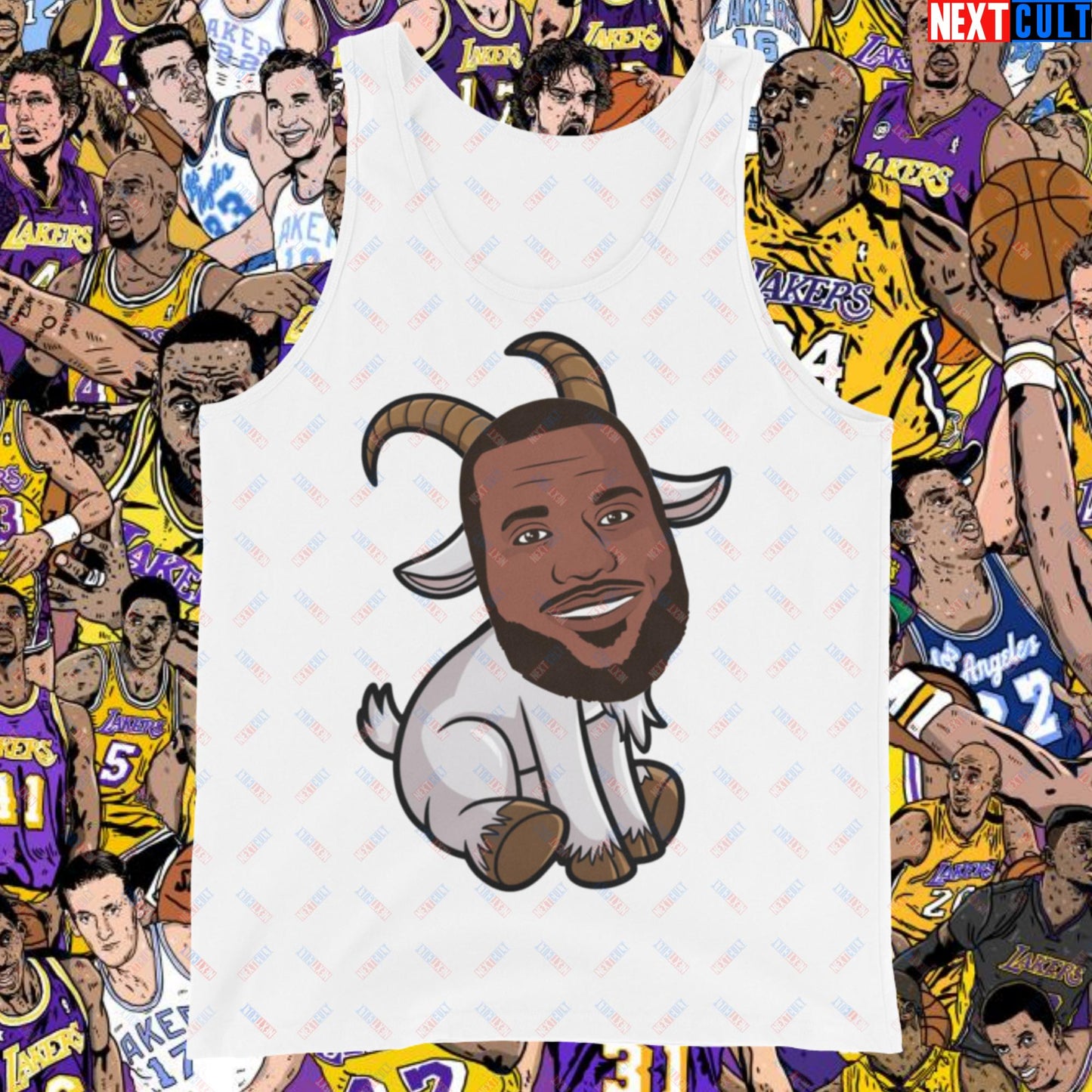 LeBron James G.O.A.T. Tank Top - Greatest of All Time Basketball Muscle Shirt - Settle the Debate NBA Meme Shirt for Fans - Perfect Gift for Basketball Lovers Tank Top White Tank Tops Basketball Cleveland Cavaliers G.O.A.T. LeBron James Los Angeles Lakers Miami Heat NBA Next Cult Brand