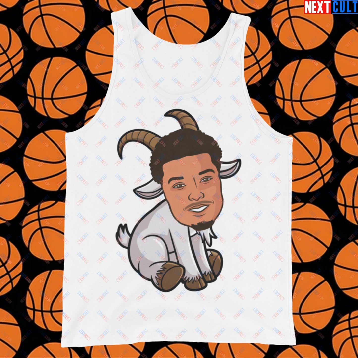 Wemby G.O.A.T. Tank Top - Victor Wembanyama Funny Basketball Meme Muscle Shirt - Greatest of All Time Athletic Shirt for Basketball Fans - Perfect Gift for Wemby Fans Tank Top White Tank Tops Basketball G.O.A.T. NBA San Antonio Spurs Victor Wembanyama Wemby Next Cult Brand