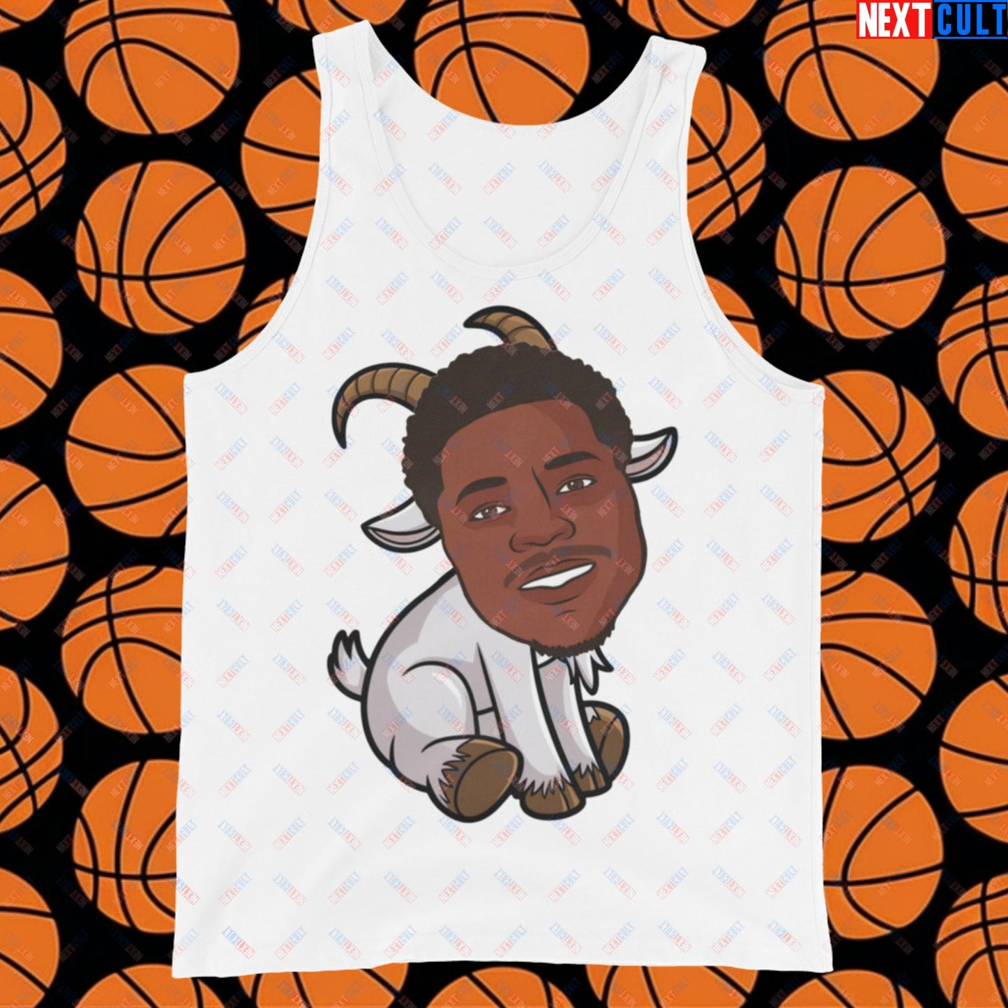 Anthony Edwards G.O.A.T. Tank Top - Funny Basketball Meme Muscle Shirt - Greatest of All Time Athletic Shirt for Basketball Fans - Perfect Gift for Anthony Edwards Fans Tank Top White Tank Tops Anthony Edwards Basketball G.O.A.T. Minnesota Timberwolves NBA Next Cult Brand