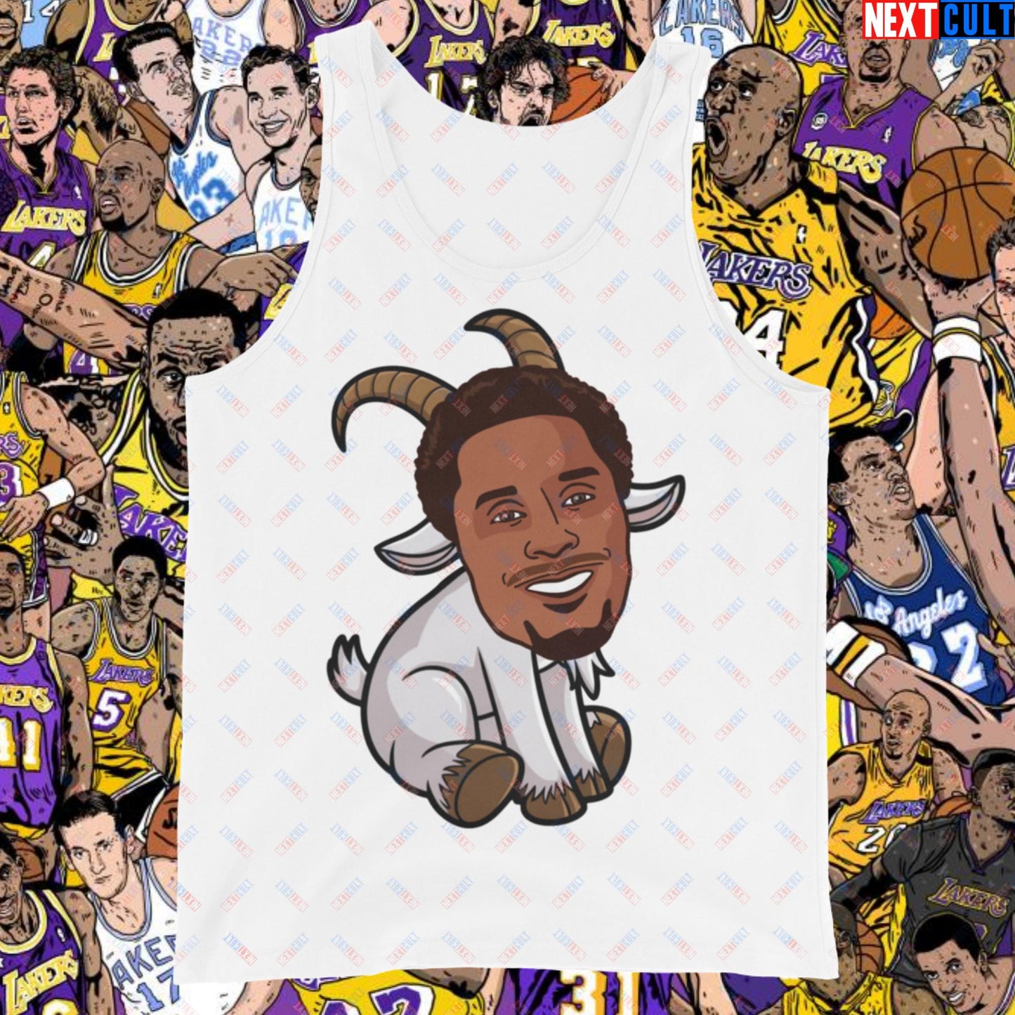 Kobe Bryant Mamba G.O.A.T. Tank Top - Funny Basketball Meme Muscle Shirt - Greatest of All Time Athletic Shirt for Basketball Fans - Perfect Gift for Kobe Fans Tank Top White Tank Tops Basketball G.O.A.T. Kobe Bryant Los Angeles Lakers NBA Next Cult Brand