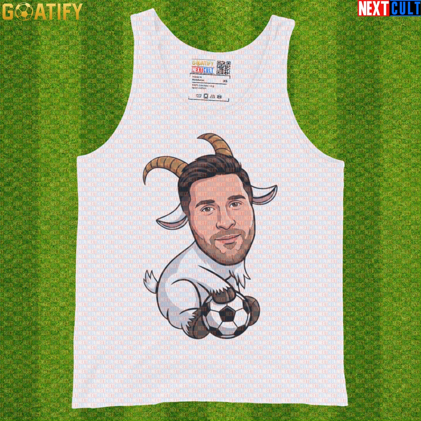 Lionel Messi Tank Top - GOAT Soccer Muscle Shirt Gift for Argentina World Cup Football Fans White Tank Tops Next Cult Brand