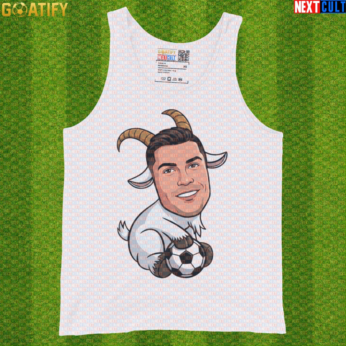 Cristiano Ronaldo Tank Top – Funny GOAT Soccer Muscle Shirt Gift for Portugal Football Fans White Tank Tops Next Cult Brand