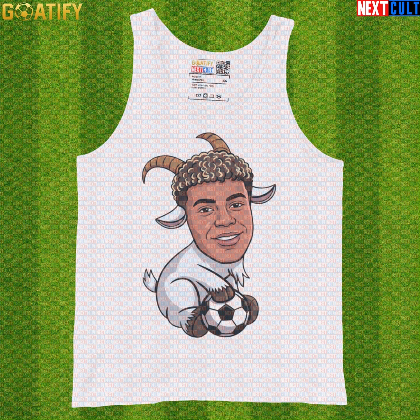 Lamine Yamal Tank Top – Young GOAT Muscle Shirt for Barcelona Fans and Summer Football White Next Cult Brand