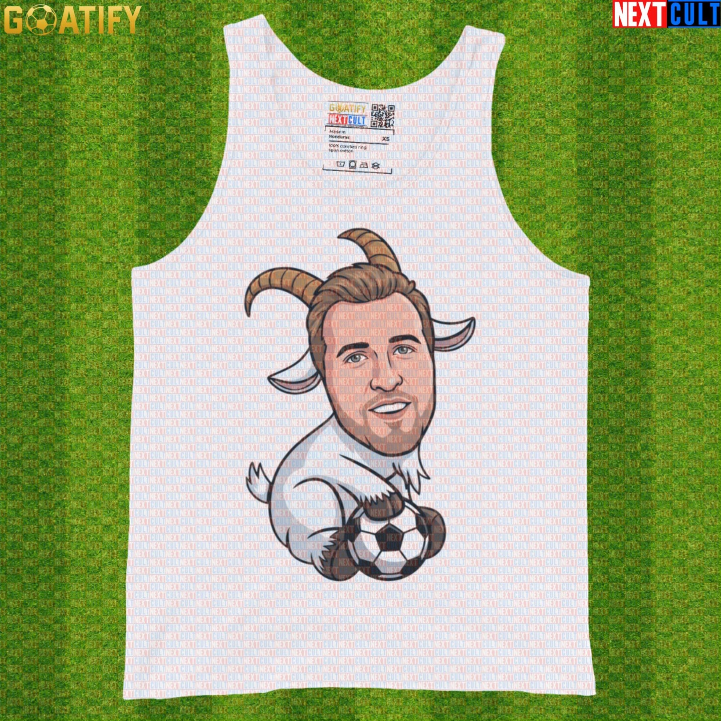 Harry Kane Tank Top – GOAT Soccer Muscle Shirt for Training, World Cup and England Fans White Tank Tops Next Cult Brand