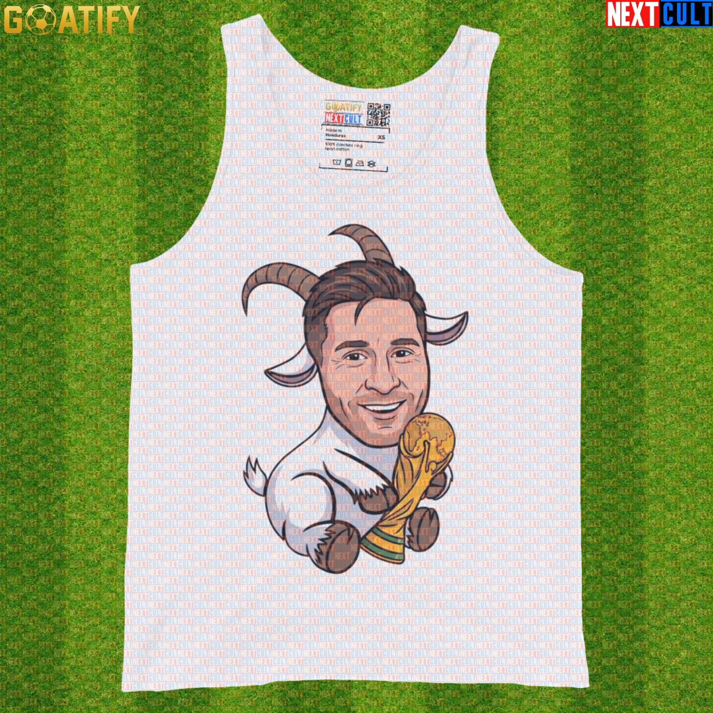Lionel Messi Tank Top – World Cup GOAT Muscle Shirt for Argentina Soccer Fans White Tank Tops Next Cult Brand