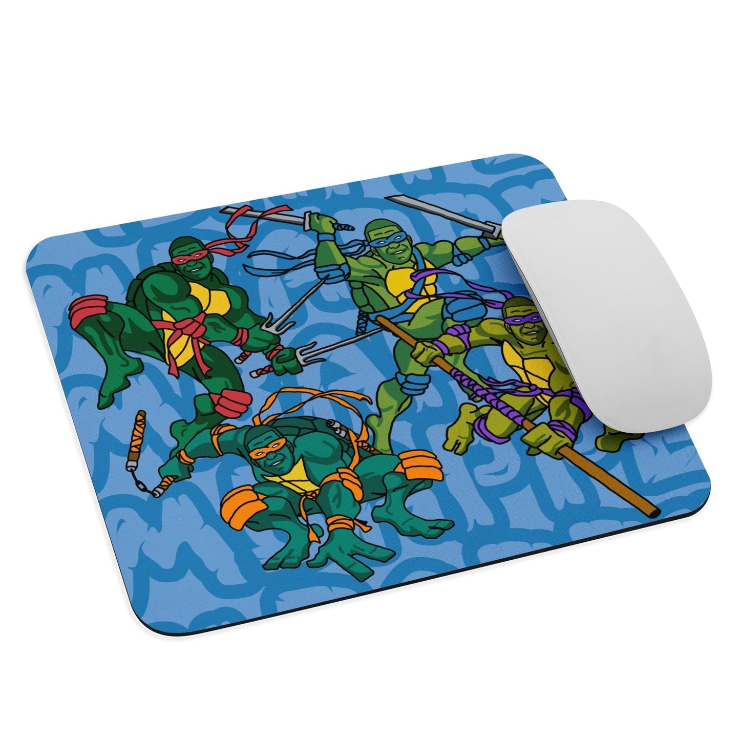 Kylian Mbappe Ninja Turtles funny football/ soccer meme Mouse pad blue Default Title Mouse Pads Football Kylian Mbappe Ninja Turtles PSG Real Madrid Next Cult Brand