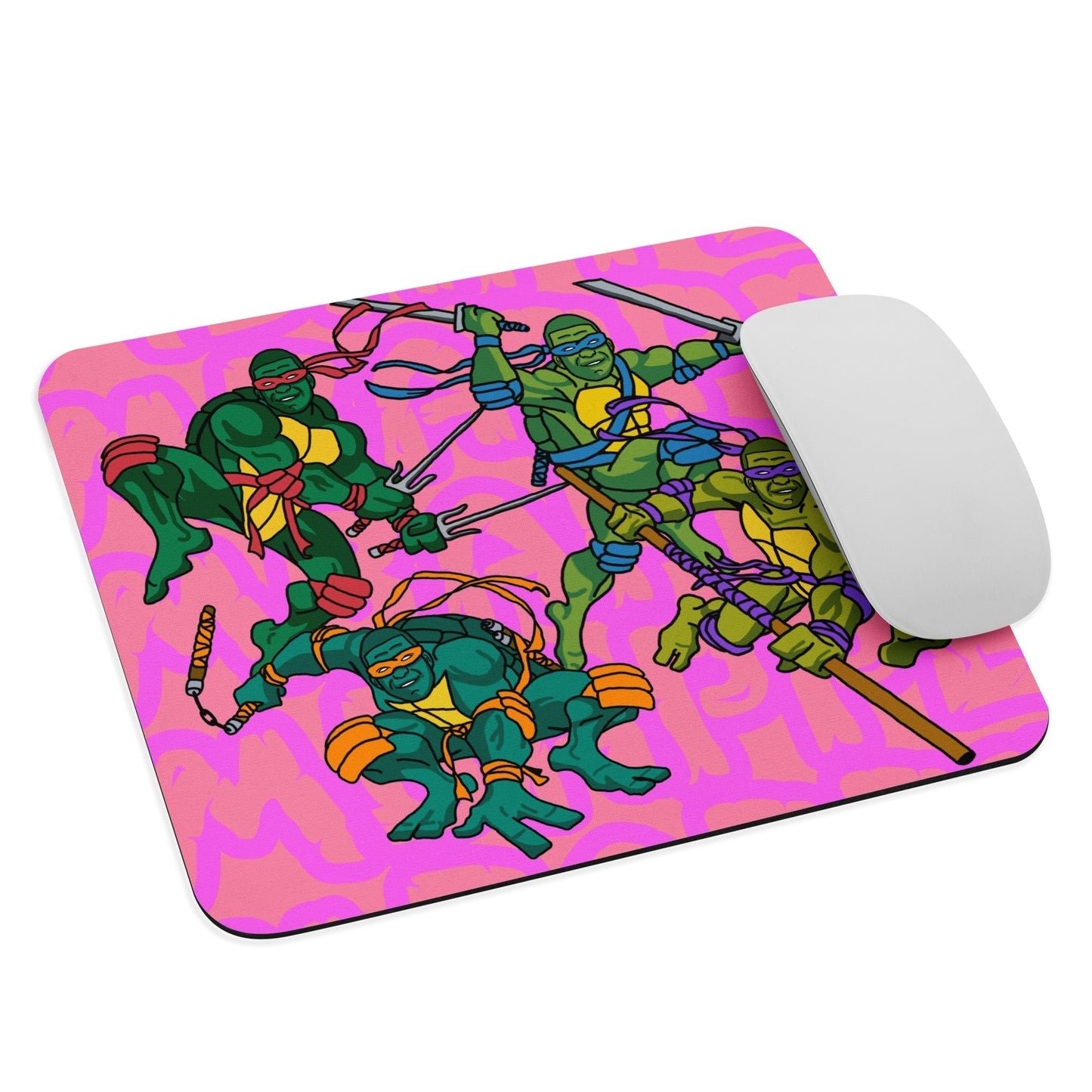 Kylian Mbappe Ninja Turtles funny football/ soccer meme Mouse pad pink Default Title Mouse Pads Football Kylian Mbappe Ninja Turtles PSG Real Madrid Next Cult Brand