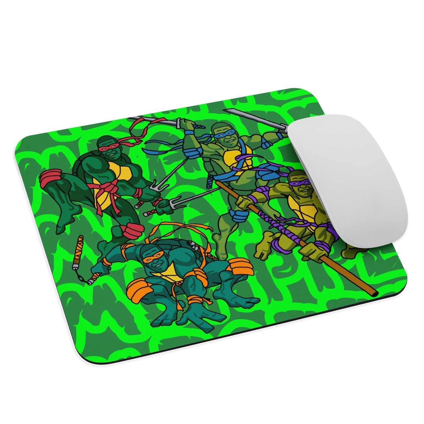 Kylian Mbappe Ninja Turtles funny football/ soccer meme Mouse pad green Default Title Mouse Pads Football Kylian Mbappe Ninja Turtles PSG Real Madrid Next Cult Brand