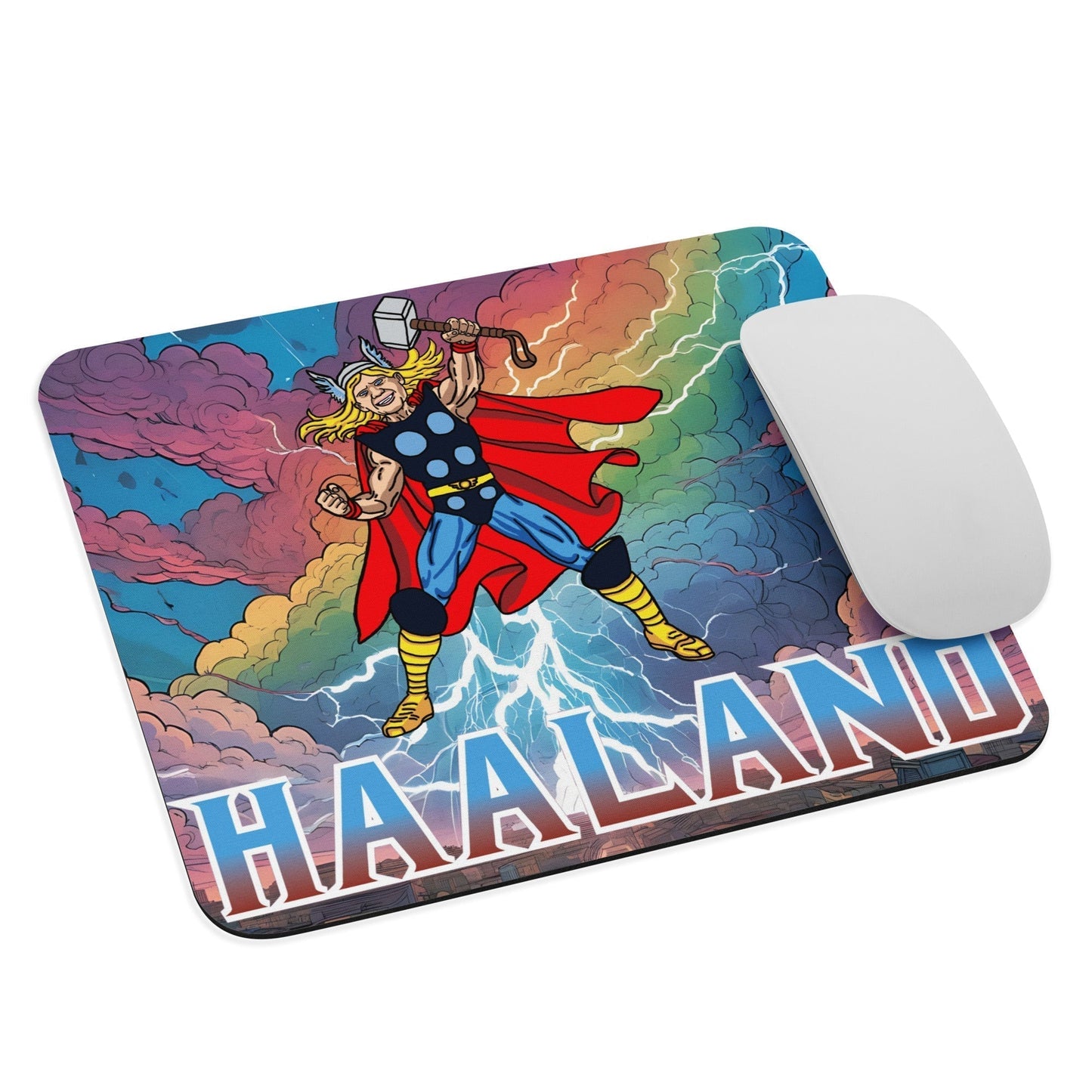 Erling Haaland Thor Avenger Manchester City Funny Football/ Soccer Meme Mouse pad Default Title Mouse Pads Erling Haaland Football Manchester City Thor Next Cult Brand