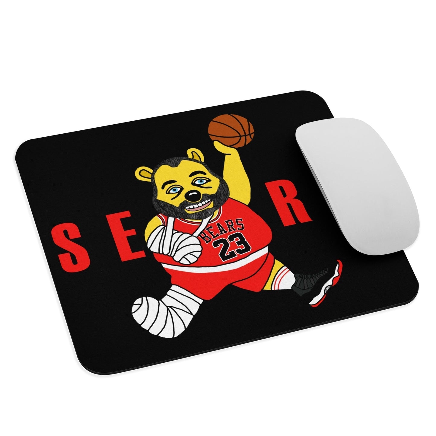 Air Segura, Tom Segura Basketball, Your Mom's House (YMH), 2 Bears 1 Cave, Funny Mouse pad Default Title Mouse Pads 2 Bears 1 Cave Air Segura Podcasts Stand-up Comedy Tom Segura YMH Next Cult Brand