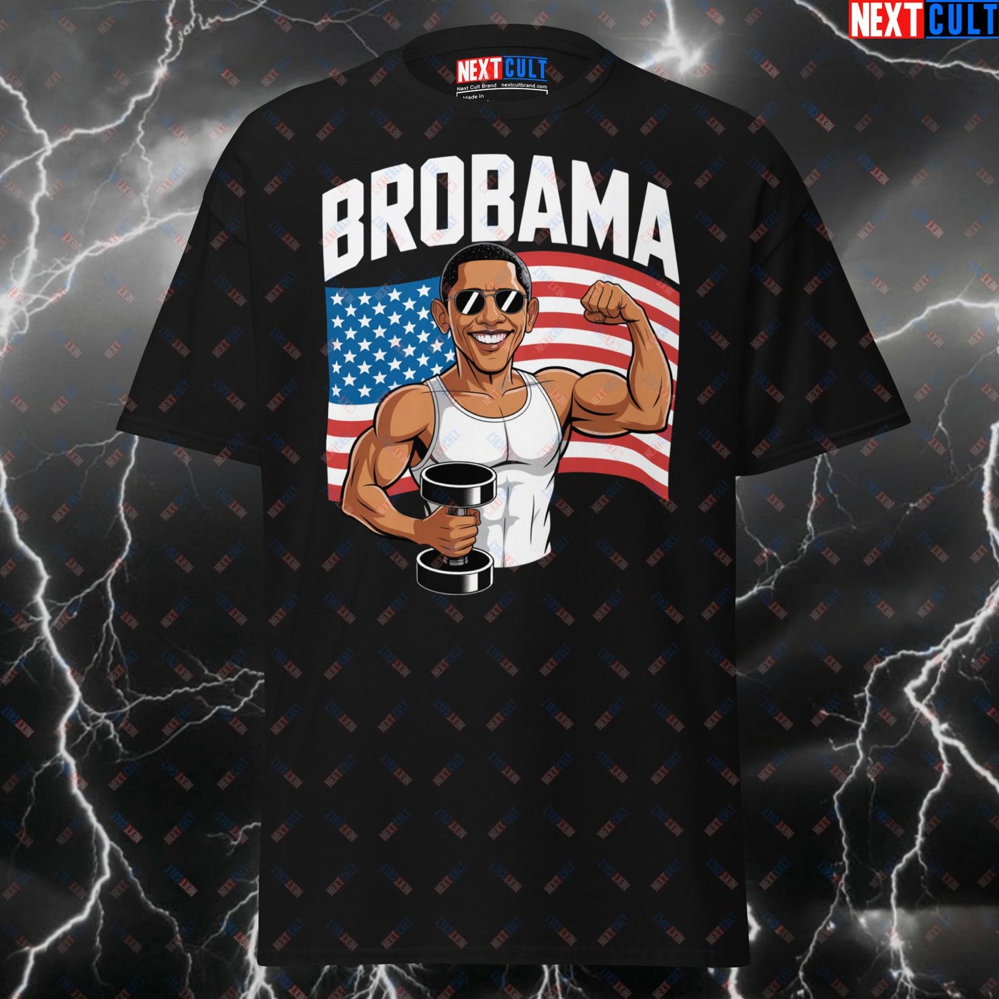 Funny Gym Shirt - Brobama Pump Cover T-Shirt for Lifters, Gym Meme Tee, Workout Top for Fitness & Gains, 4th of July Gymbro Gift T-shirts 4th of July Fitness Gym Pump Cover Workout Next Cult Brand