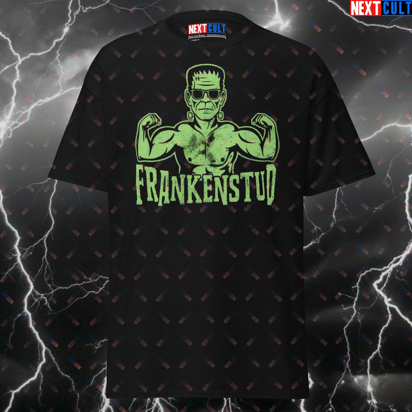 Funny Gym Shirt for Lifters - Frankenstud Halloween Pump Cover T-Shirt - Meme Gymbro Workout Tee for Bodybuilding & Powerlifting Gains T-shirts Fitness Gym Halloween Pump Cover Workout Next Cult Brand