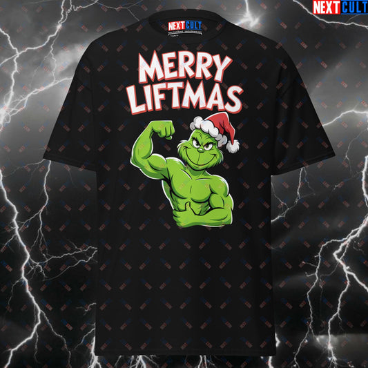 Funny Gym Shirt - Merry Liftmas Grinch Gym Meme Tee for Workout & Gains - Pump Cover T-Shirt for Gymbros & Powerlifting T-shirts Christmas Films Fitness Gym Pump Cover Workout Next Cult Brand