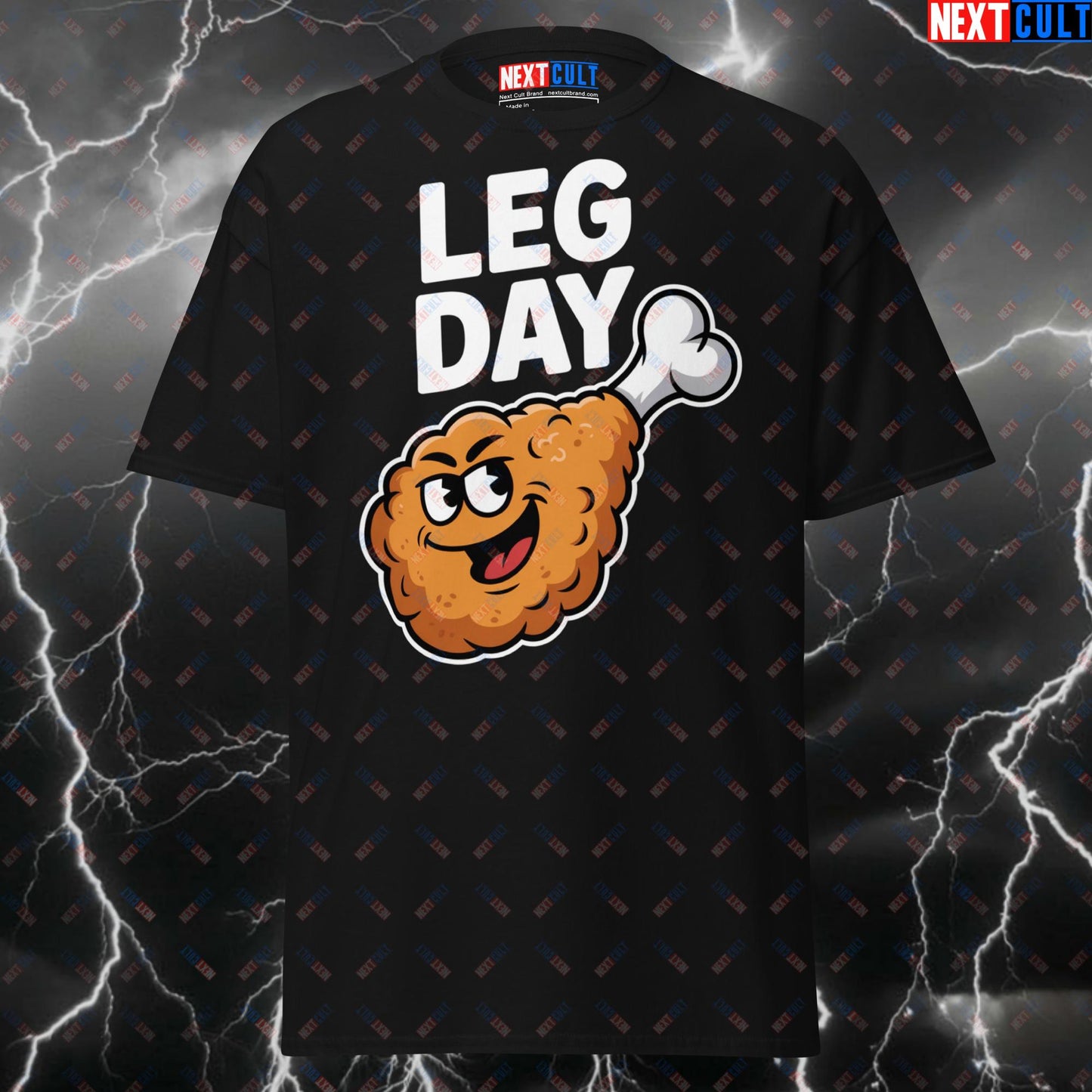Funny Gym Shirt for Leg Day Lovers - Fried Chicken & Gains Meme Tee - Pump Cover Workout T-Shirt for Gymbros & Lifters T-shirts Bulking Fast Food Fitness Gym Leg Day Pump Cover Thanksgiving Workout Next Cult Brand