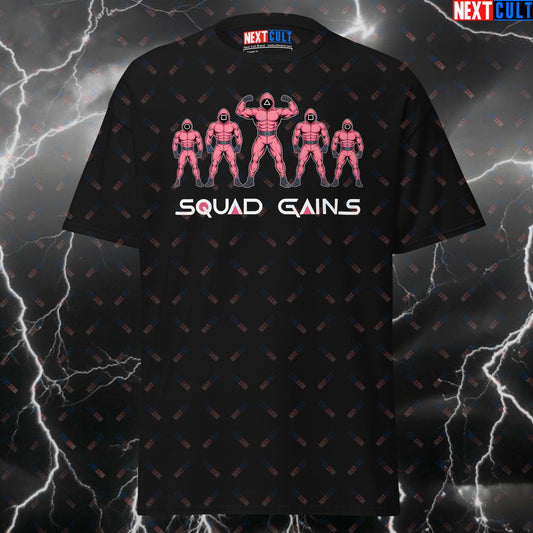 Funny Gym Shirt - Squad Gains Pump Cover T-Shirt for Gymbros, Workout Tee for Lifters, Bodybuilding Meme Top for Fitness & Gains T-shirts Bodybuilding Fitness Gym Pump Cover Squid Game TV Workout Next Cult Brand