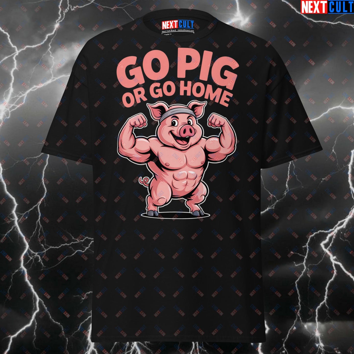 Funny Gym Shirt - Go Pig or Go Home Pump Cover T-Shirt for Lifters, Gymbros & Fitness Meme Lovers - Workout Tee T-shirts Fitness Gym Pump Cover Workout Next Cult Brand