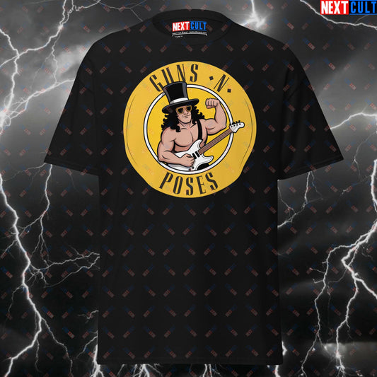 Funny Gym Shirt for Men - Guns N Poses Pump Cover T-Shirt - Rock Music & Huge Arms Meme Tee for Lifters & Gymbros T-shirts Bodybuilding Fitness Guns N' Roses Gym Pump Cover Rock Music Workout Next Cult Brand