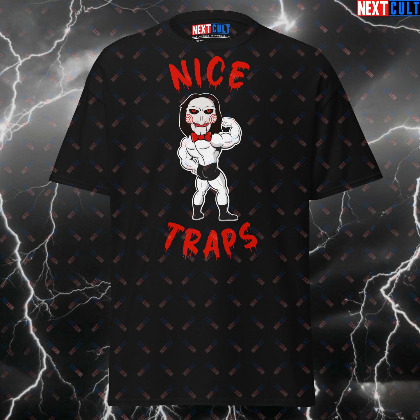 Funny Gym Shirt for Lifters - Nice Traps Big Back Pump Cover T-Shirt - Halloween Gym Meme Tee for Fitness & Bodybuilding Gains T-shirts Films Fitness Gym Halloween Pump Cover Workout Next Cult Brand