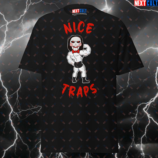 Funny Gym Shirt for Lifters - Nice Traps Big Back Pump Cover T-Shirt - Halloween Gym Meme Tee for Fitness & Bodybuilding Gains T-shirts Films Fitness Gym Halloween Pump Cover Workout Next Cult Brand