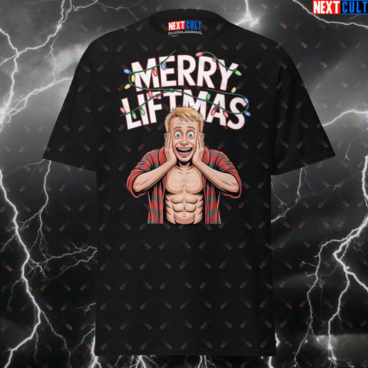 Funny Gym Shirt - Merry Liftmas Gymbro Tee | Gym Alone Pump Cover Top | Fitness Meme T-Shirt for Workout & Gains T-shirts Christmas Films Fitness Gym Pump Cover Workout Next Cult Brand