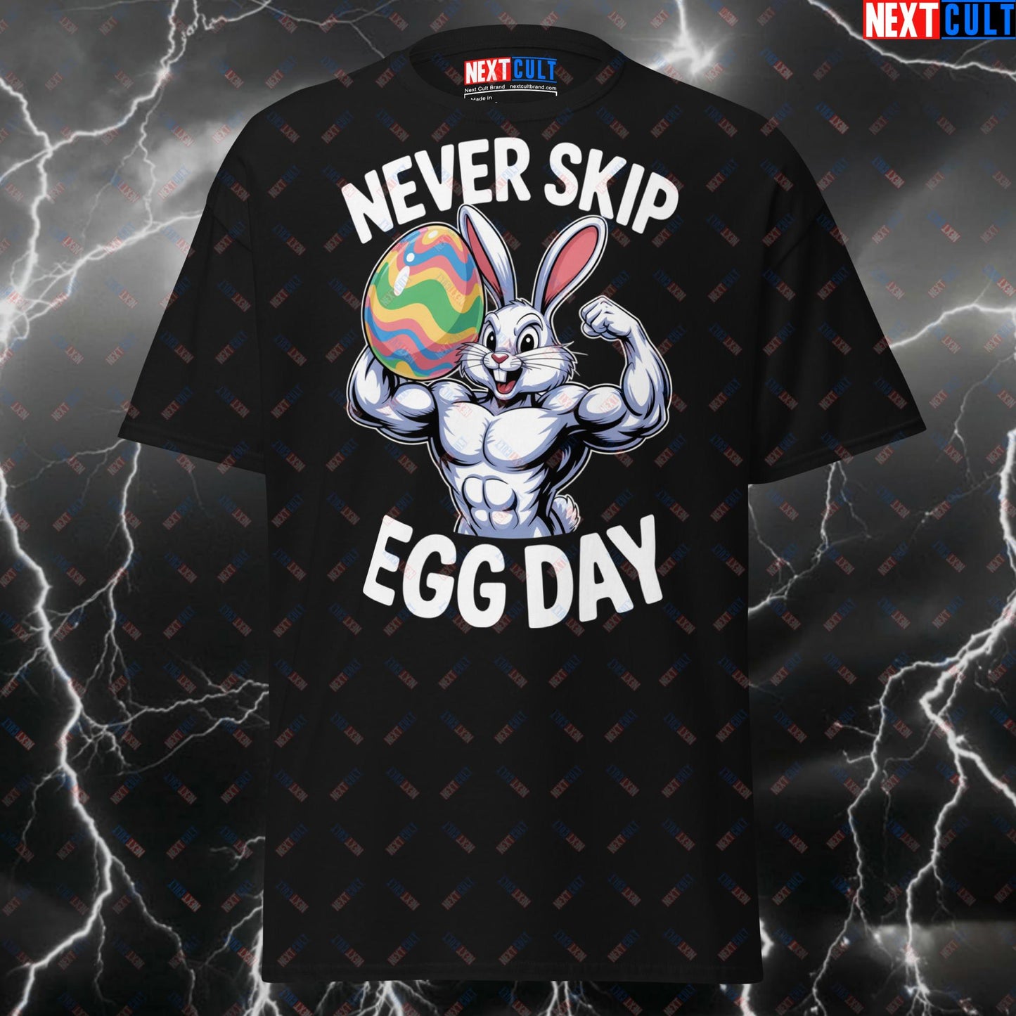 Funny Gym Shirt - Never Skip Egg Day Easter Bunny Pump Cover T-Shirt for Gym Workout Fitness Lifters & Gymbros T-shirts Easter Fitness Gym Pump Cover Workout Next Cult Brand