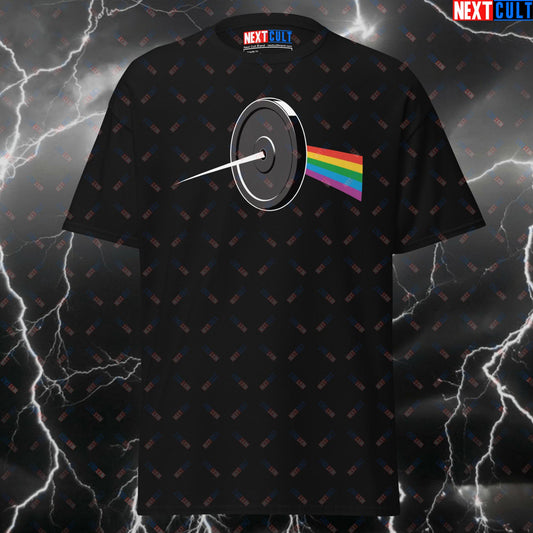 Funny Gym Shirt - Dark Side of the Weight Plate Pump Cover T-Shirt - Rock Music Gym Meme Tee for Lifters & Gymbros T-shirts Fitness Gym Pink Floyd Powerlifting Pump Cover Rock Music Workout Next Cult Brand