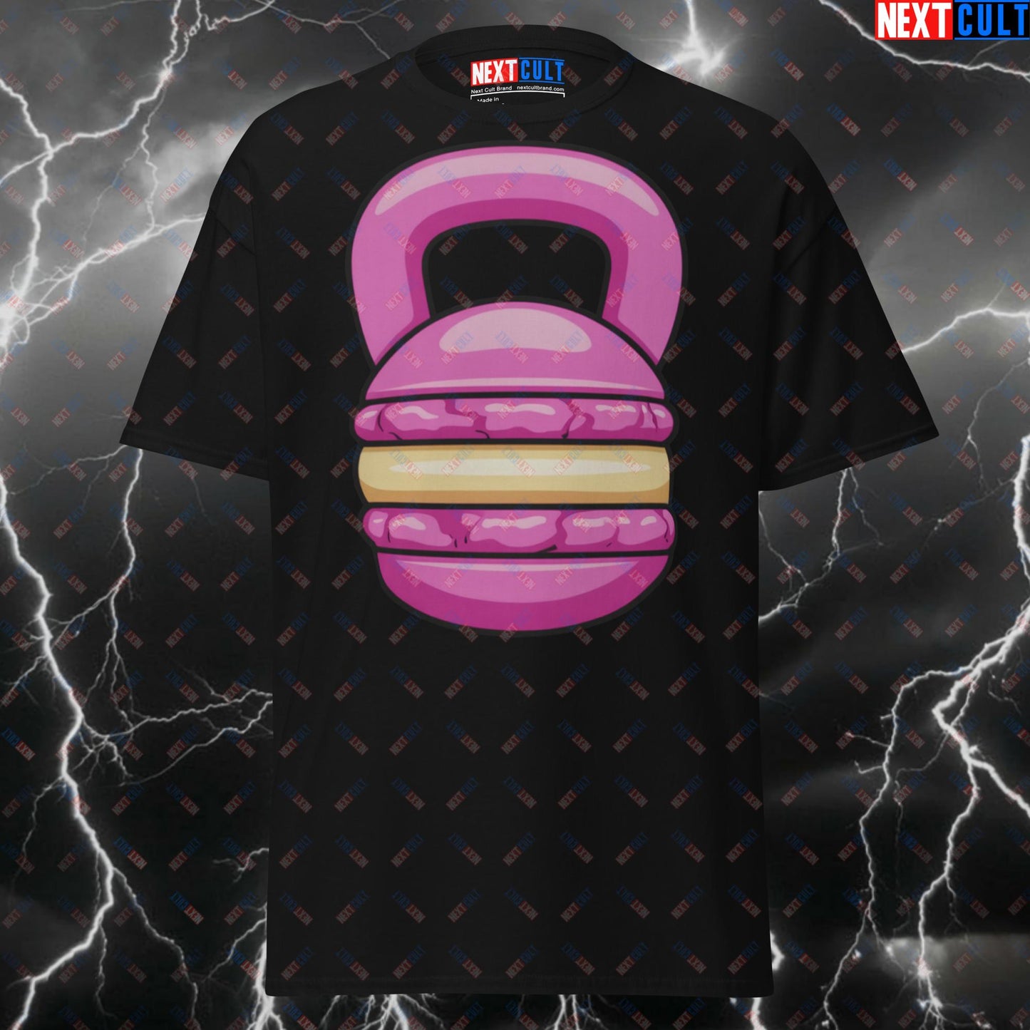 Funny Gym Shirt - Pink Macaroon Kettlebell Pump Cover T-Shirt for Gym Bros, Lifters & Fitness Meme Lovers T-shirts Bulking Fast Food Fitness Functional Fitness Gym Kettlebell Pump Cover Workout Next Cult Brand