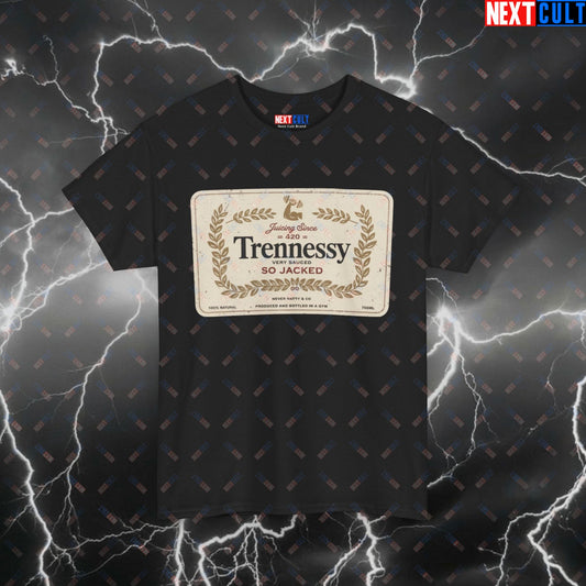 Funny Gym Shirt - Trennessy Enhanced Lifter Pump Cover Tee for Gymbros & Saucy Lifters - Meme Workout T-Shirt T-shirts Fitness Gym Pump Cover Steroids Workout Printify