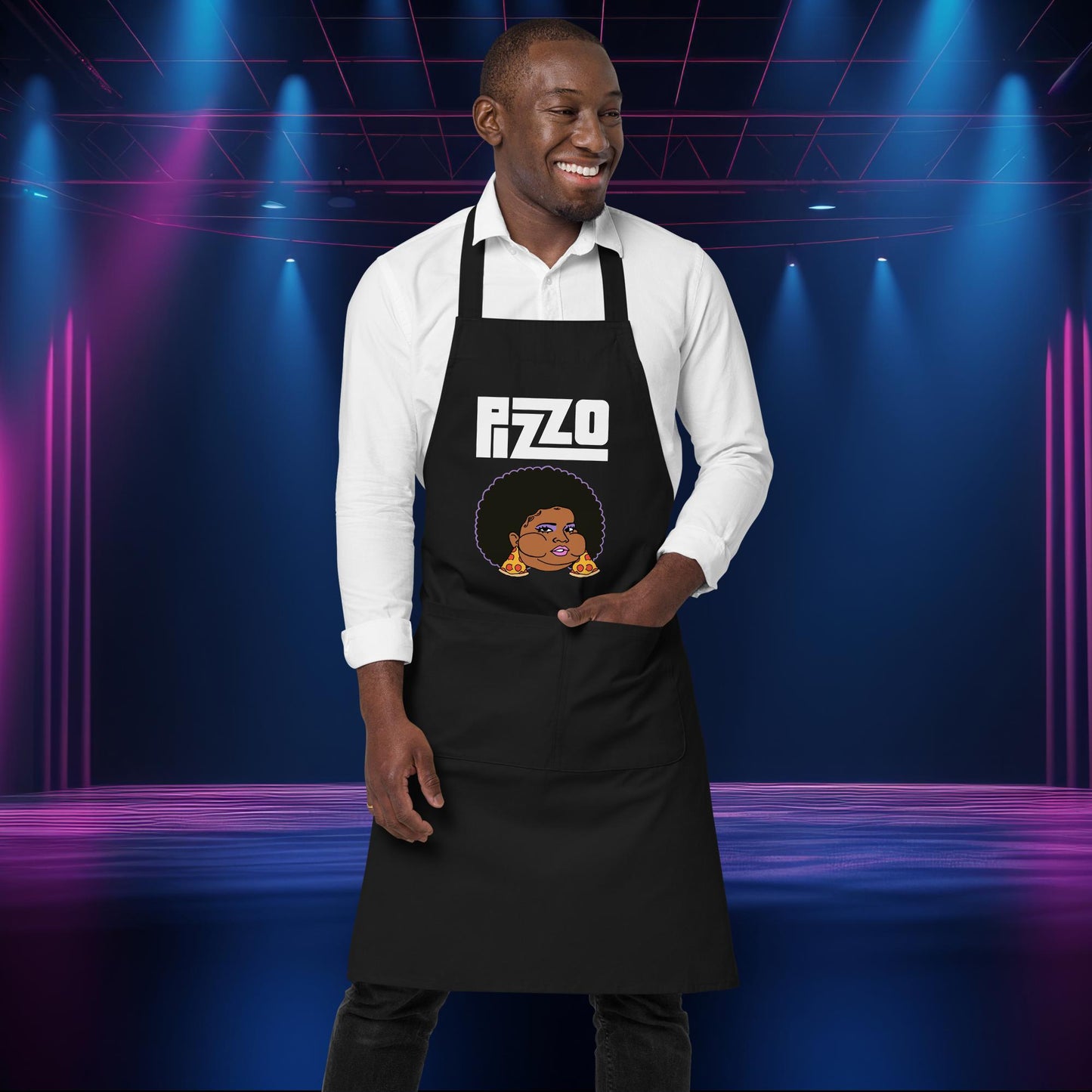 Pizzo Lizzo Pizza Lizzo Merch Lizzo Gift Song Lyrics Lizzo Organic cotton apron Black Aprons Lizzo Music Next Cult Brand