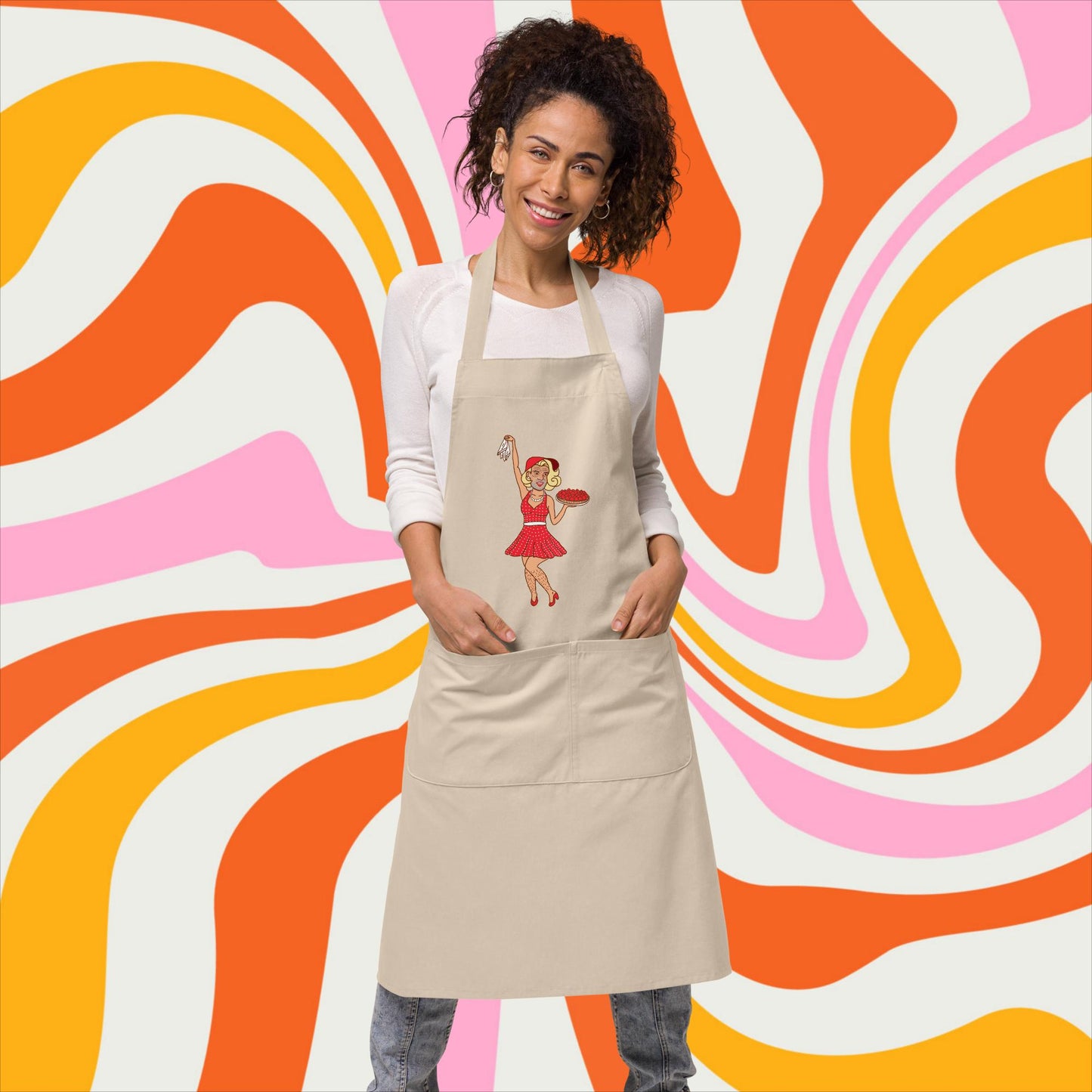 Thinnn Boy Bake Club The Fighter and The Kid TFATK Podcast Comedy 60s retro housewife Bryan Callen Organic cotton apron Rope Aprons Bryan Callen Podcasts Stand-up Comedy The Fighter and The Kid (TFATK) Thinnn Boy Bake Club Next Cult Brand