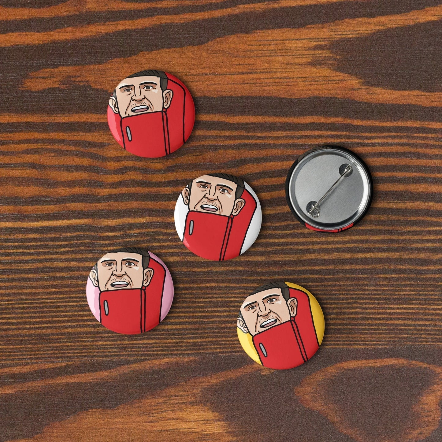 Harry ''The Fridge'' Maguire Manchester United funny football/ soccer meme Set of pin buttons 1.25″ Pins Next Cult Brand