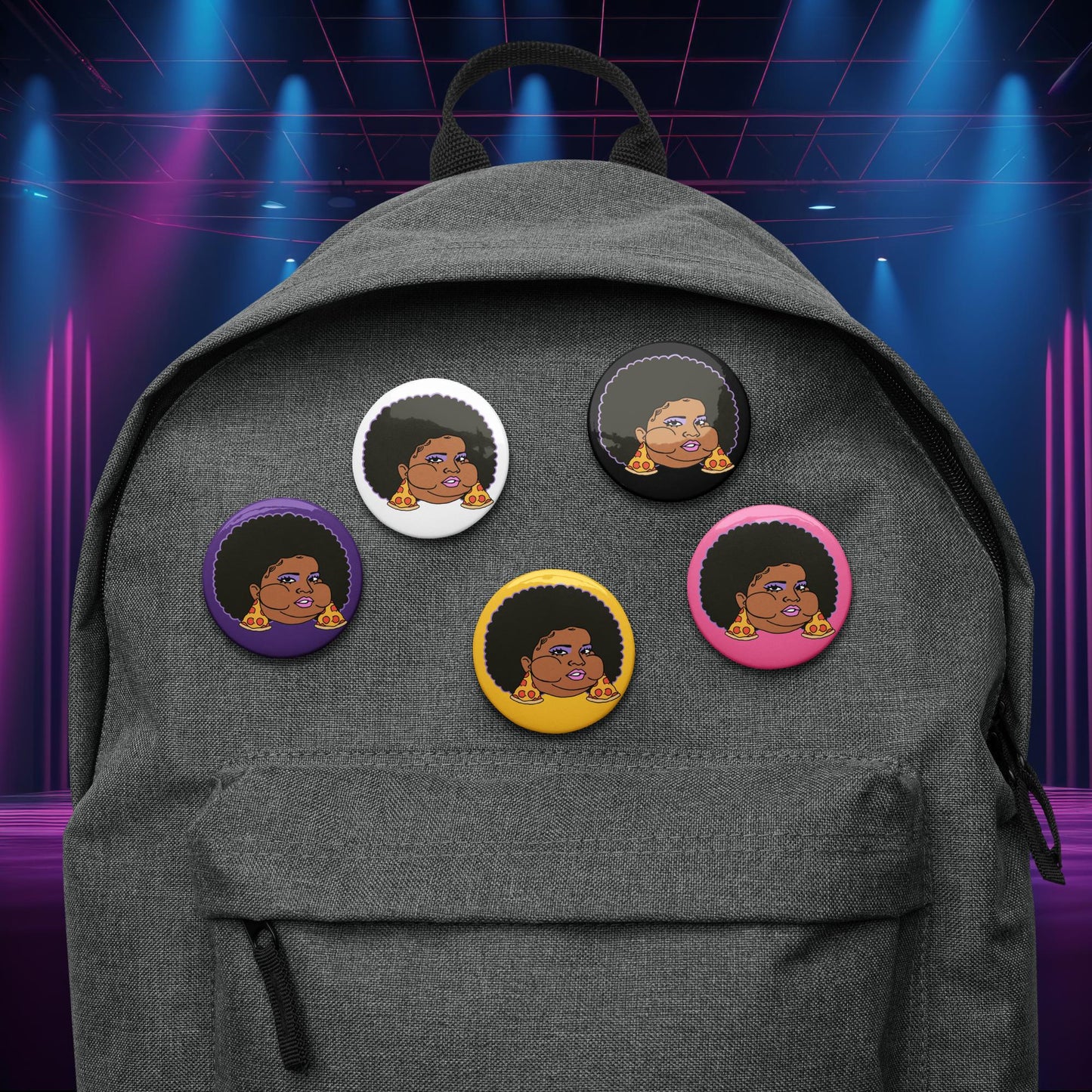 Pizzo Lizzo Pizza Lizzo Merch Lizzo Gift Song Lyrics Lizzo Set of pin buttons Default Title Pins Lizzo Music Next Cult Brand