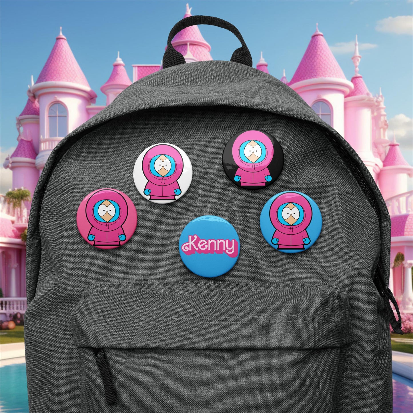 Kenny McCormick Ken Ryan Gosling Barbie South Park Kenny Set of pin buttons Default Title Pins Barbie Ken Kenny Movies South Park TV Shows Next Cult Brand