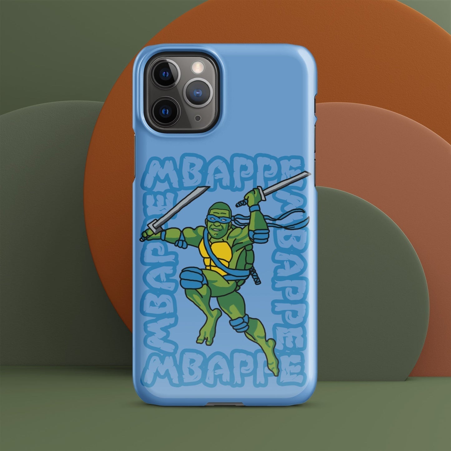 Kylian Mbappe Blue Ninja Turtle Leonardo Snap case for iPhone® Glossy iPhone 11 Pro Mobile Phone Cases Football Kylian Mbappe Ninja Turtles PSG Real Madrid Next Cult Brand