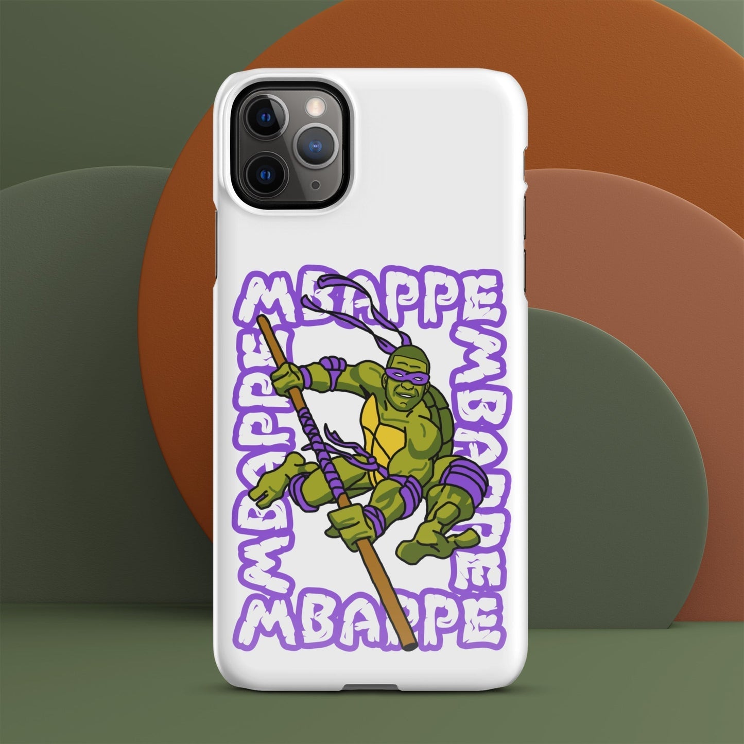 Kylian Mbappe Purple Ninja Turtle Donatello Snap case for iPhone® Glossy iPhone 11 Pro Max Mobile Phone Cases Football Kylian Mbappe Ninja Turtles PSG Real Madrid Next Cult Brand